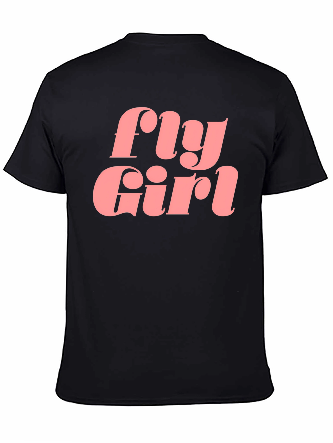 Fly Girl Graphic Tee - Retro Style Black T-Shirt