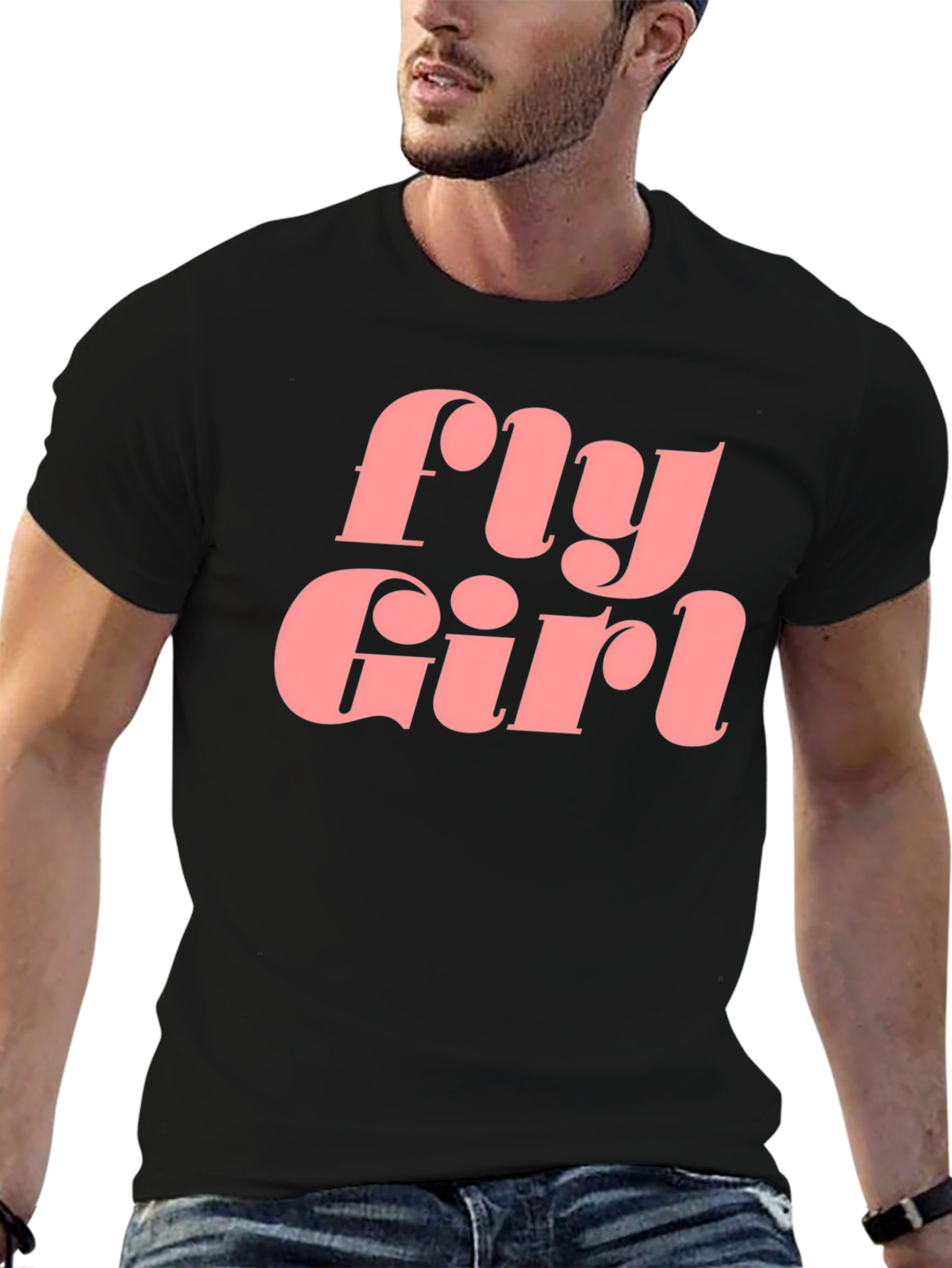 Fly Girl Graphic Tee - Retro Style Black T-Shirt