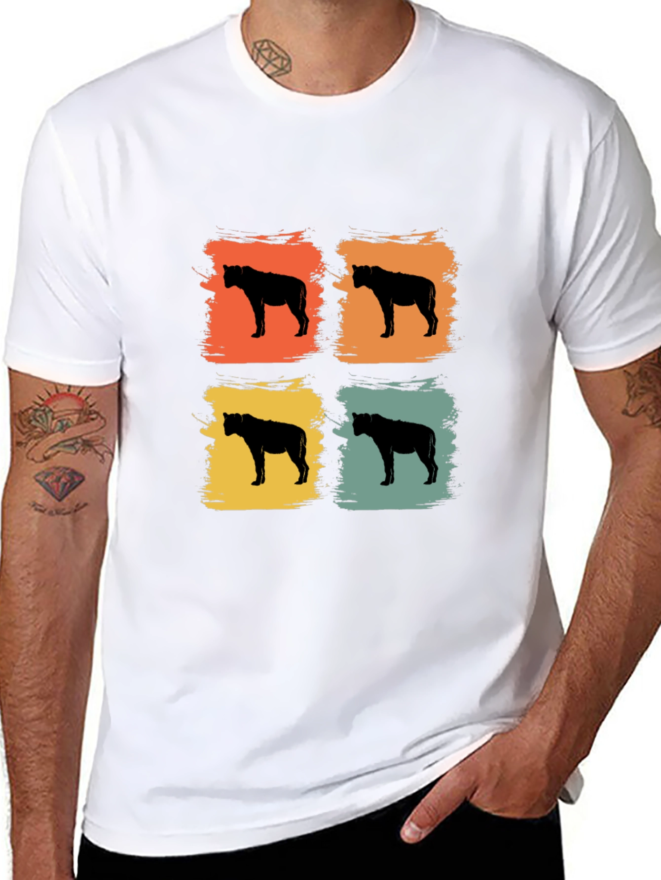 Retro Hyena Silhouette T-Shirt - Cool Graphic Tee