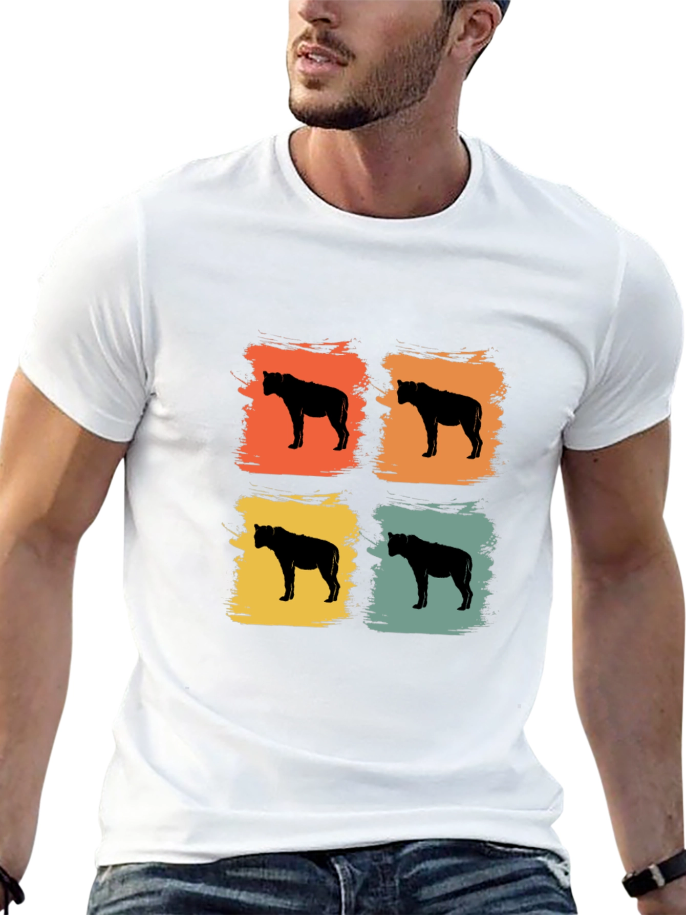 Retro Hyena Silhouette T-Shirt - Cool Graphic Tee