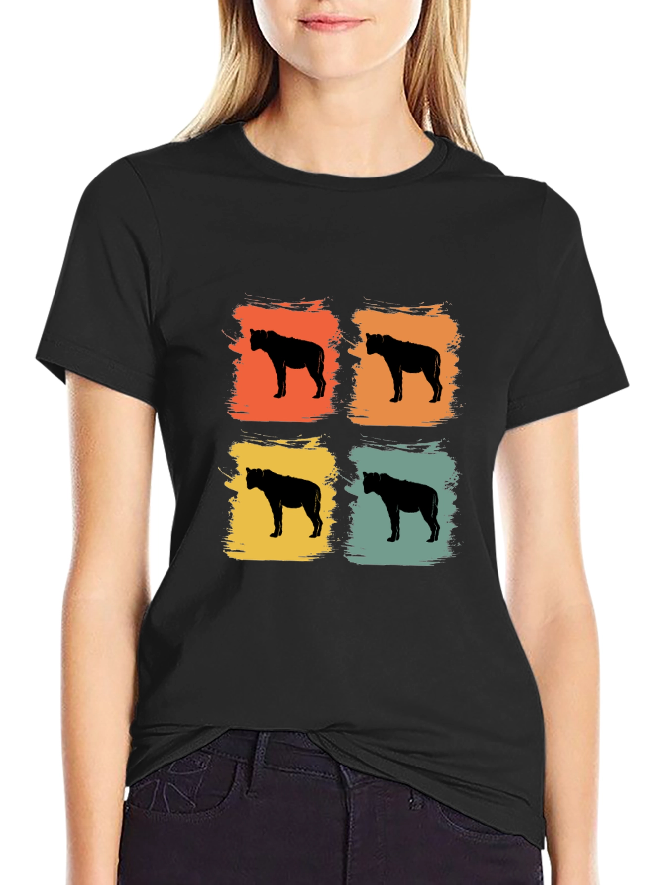 Retro Hyena Silhouette T-Shirt - Cool Graphic Tee