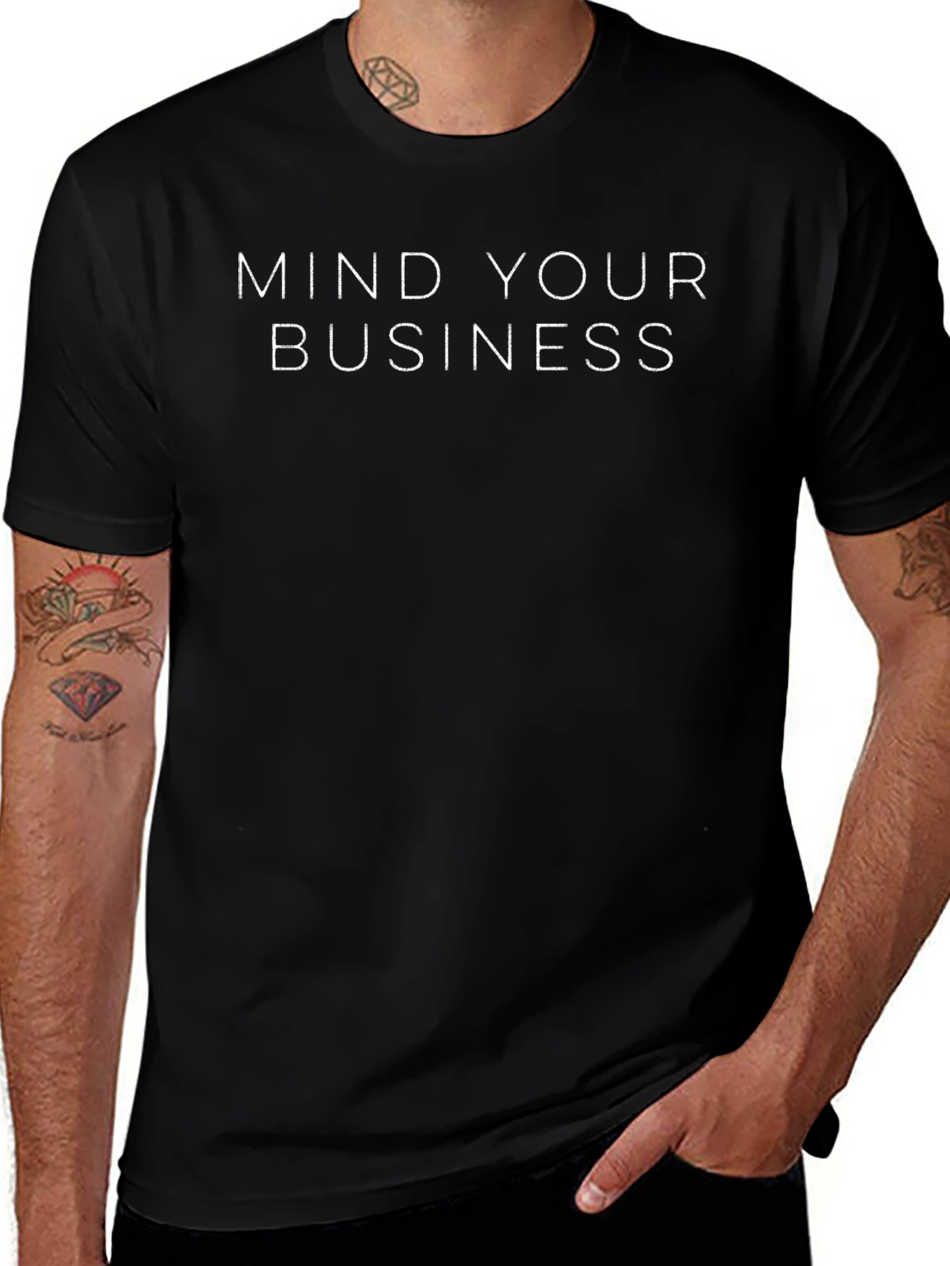 Mind Your Business Black Graphic Tee