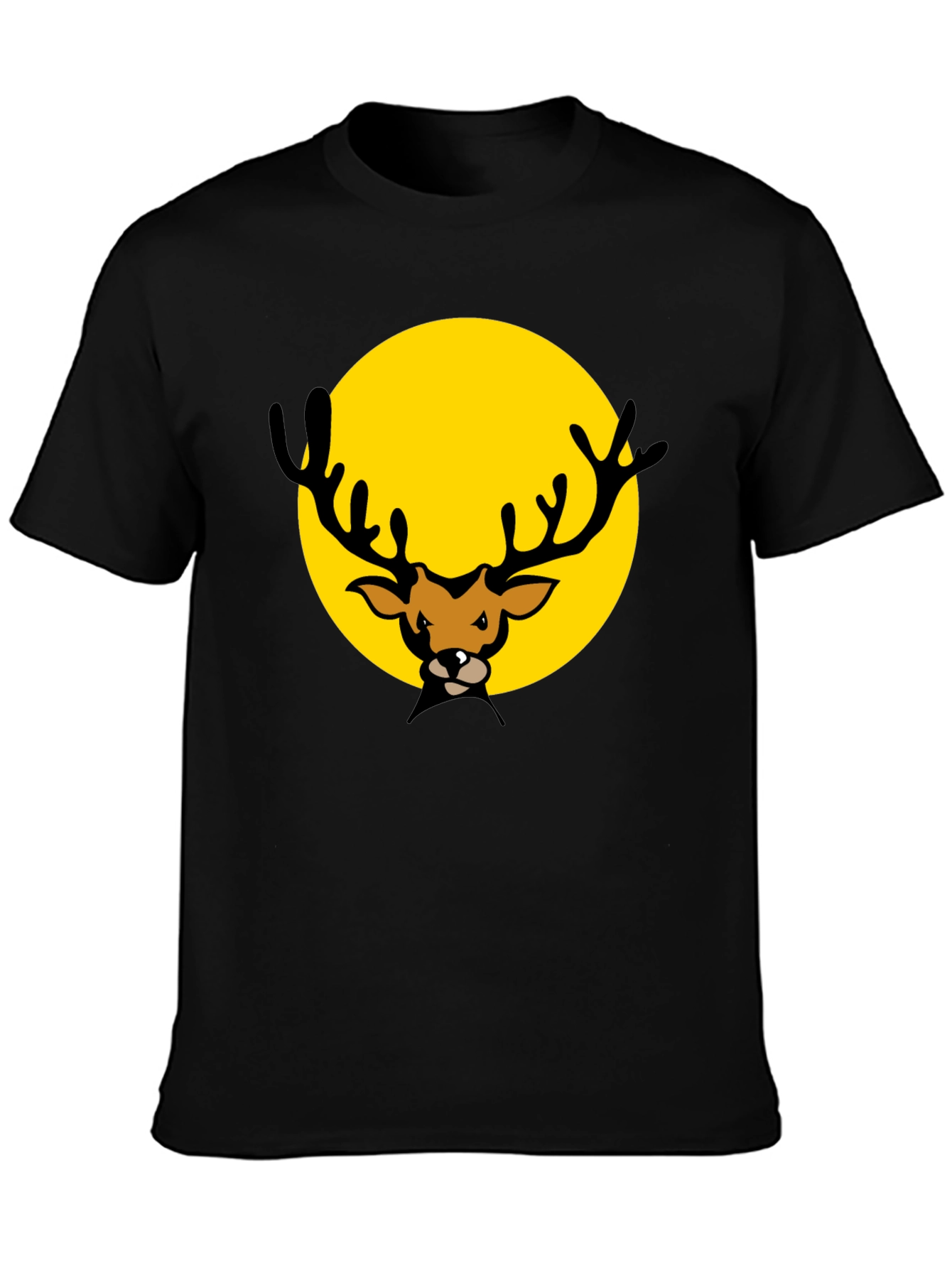 Deer Graphic Black T-Shirt