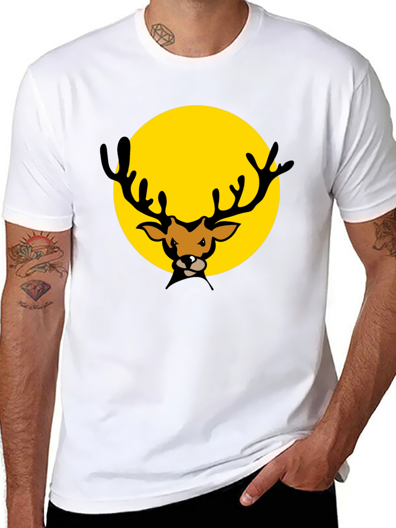 Deer Graphic Black T-Shirt