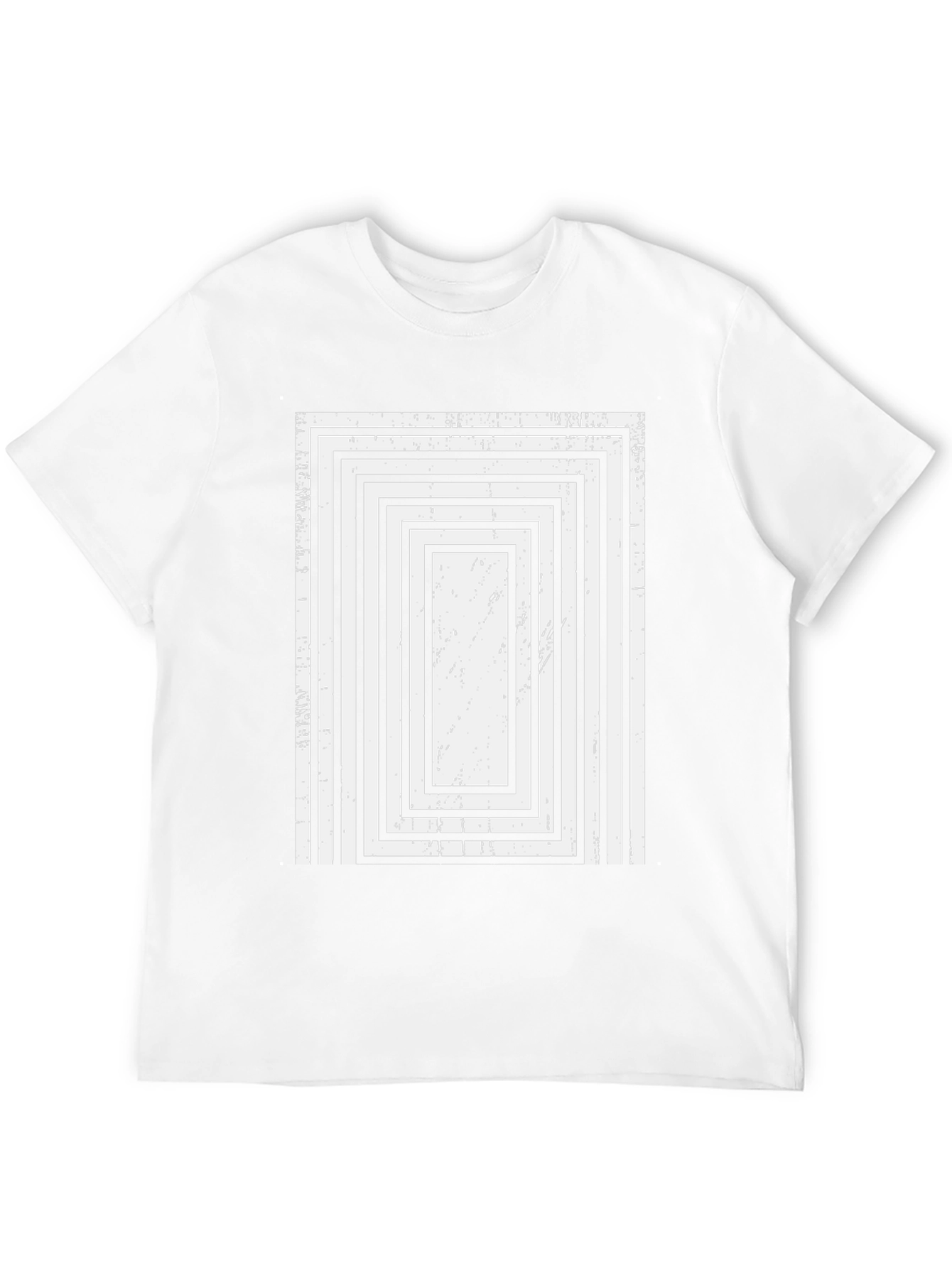 Retro Rectangle Pattern Black T-Shirt