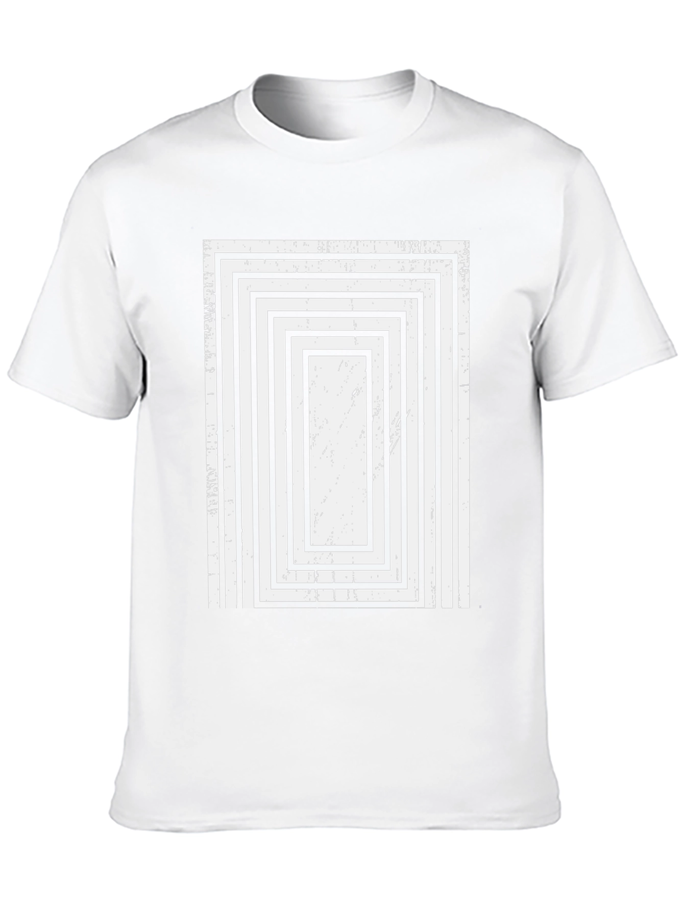 Retro Rectangle Pattern Black T-Shirt