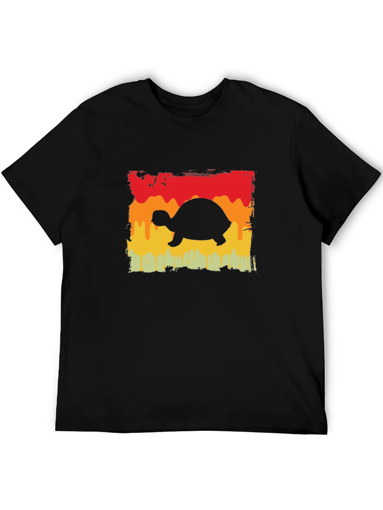 Retro Turtle Graphic Tee - Black