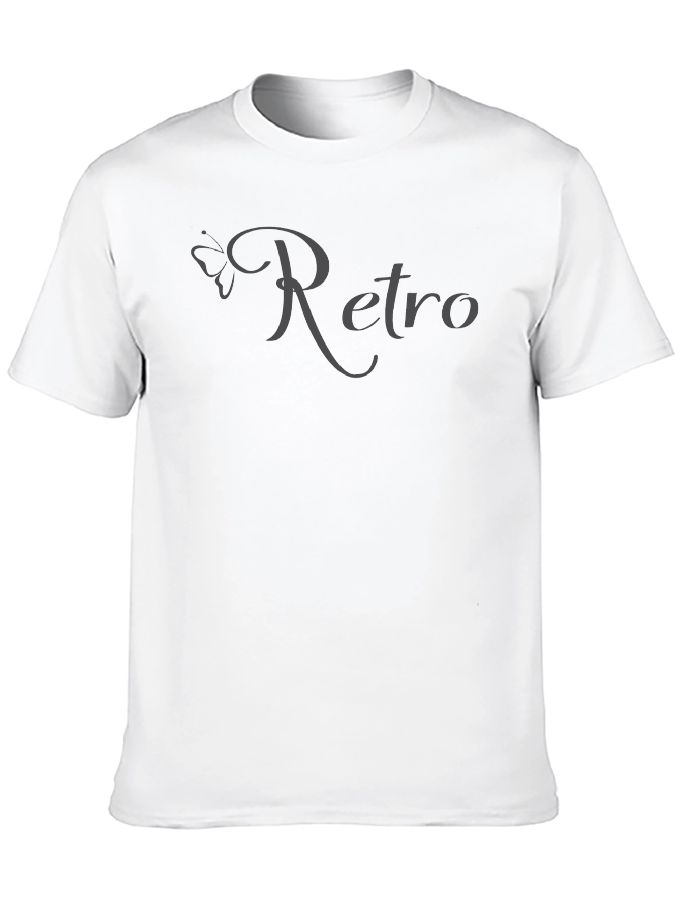 Retro Butterfly Graphic Print Black T-Shirt