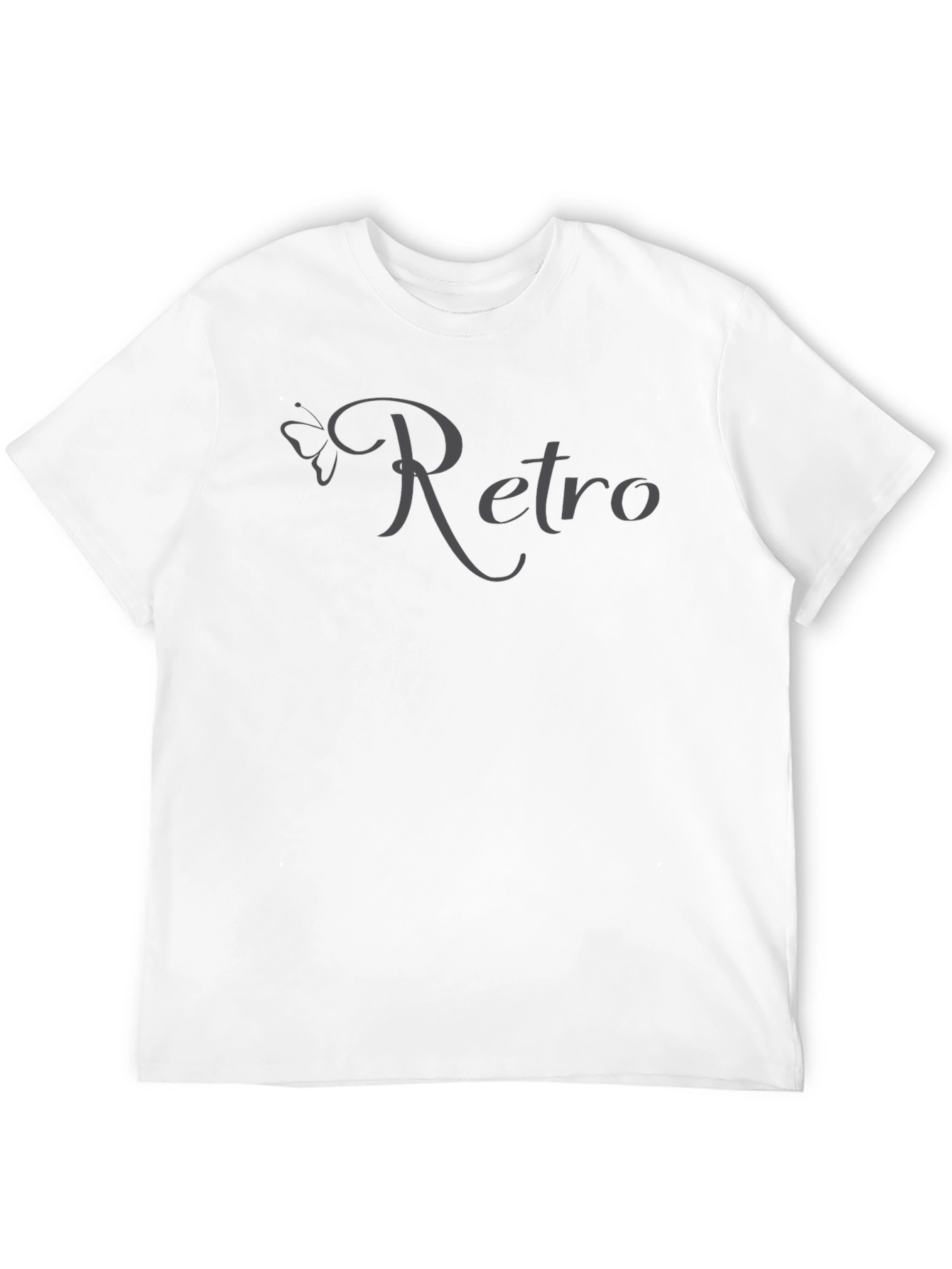 Retro Butterfly Graphic Print Black T-Shirt