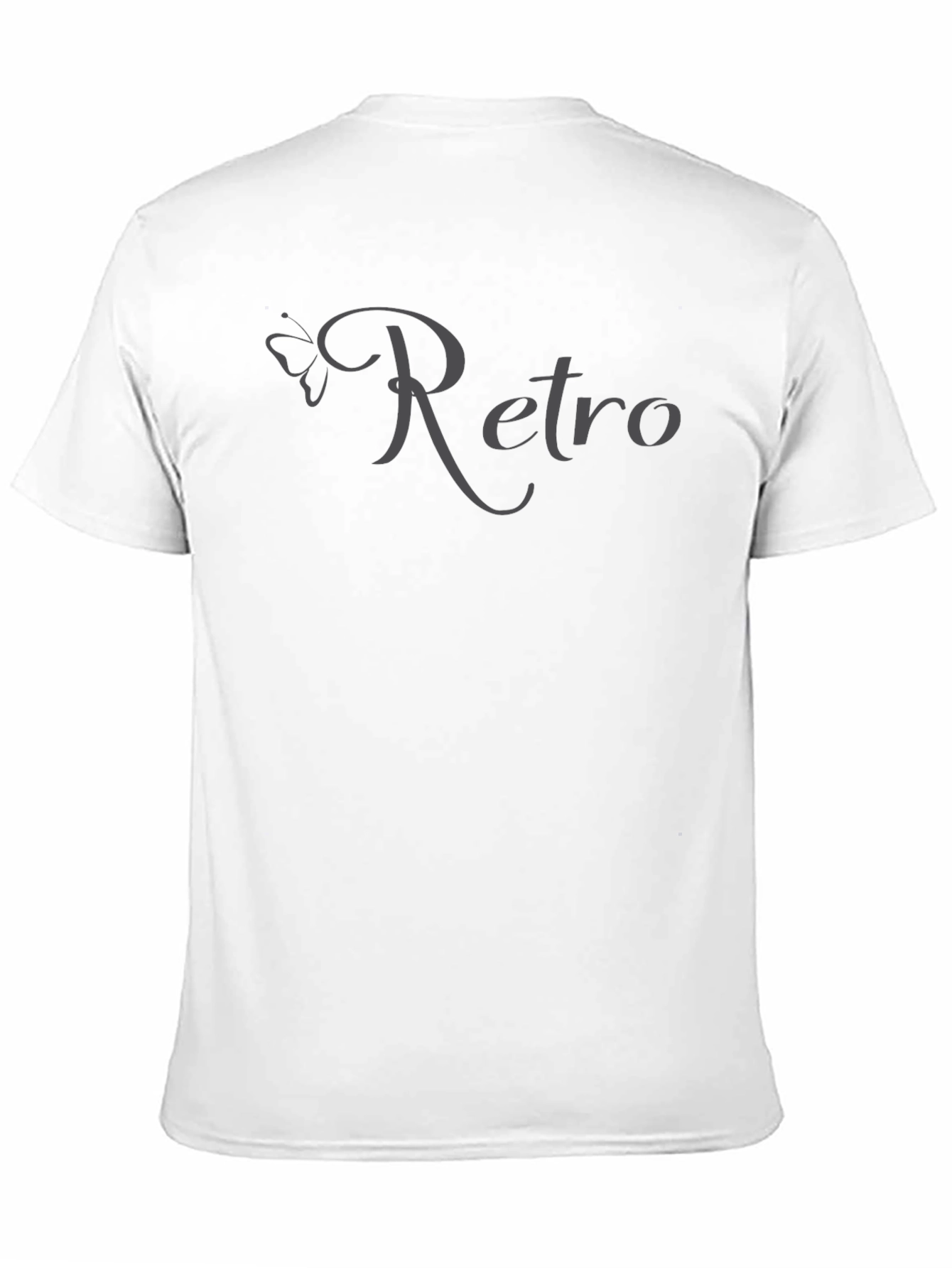 Retro Butterfly Graphic Print Black T-Shirt
