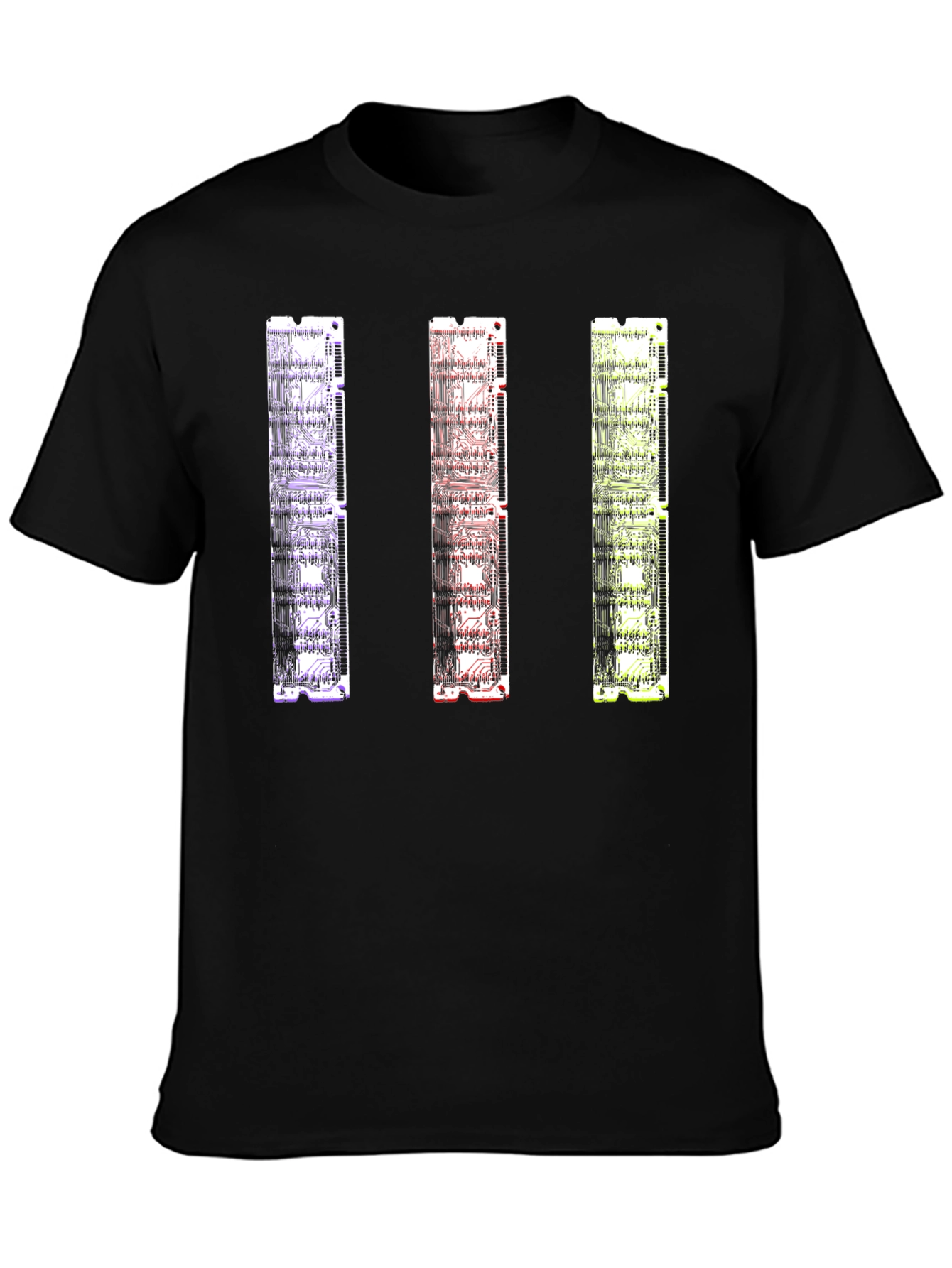 Circuit Board RAM Style Black T-Shirt