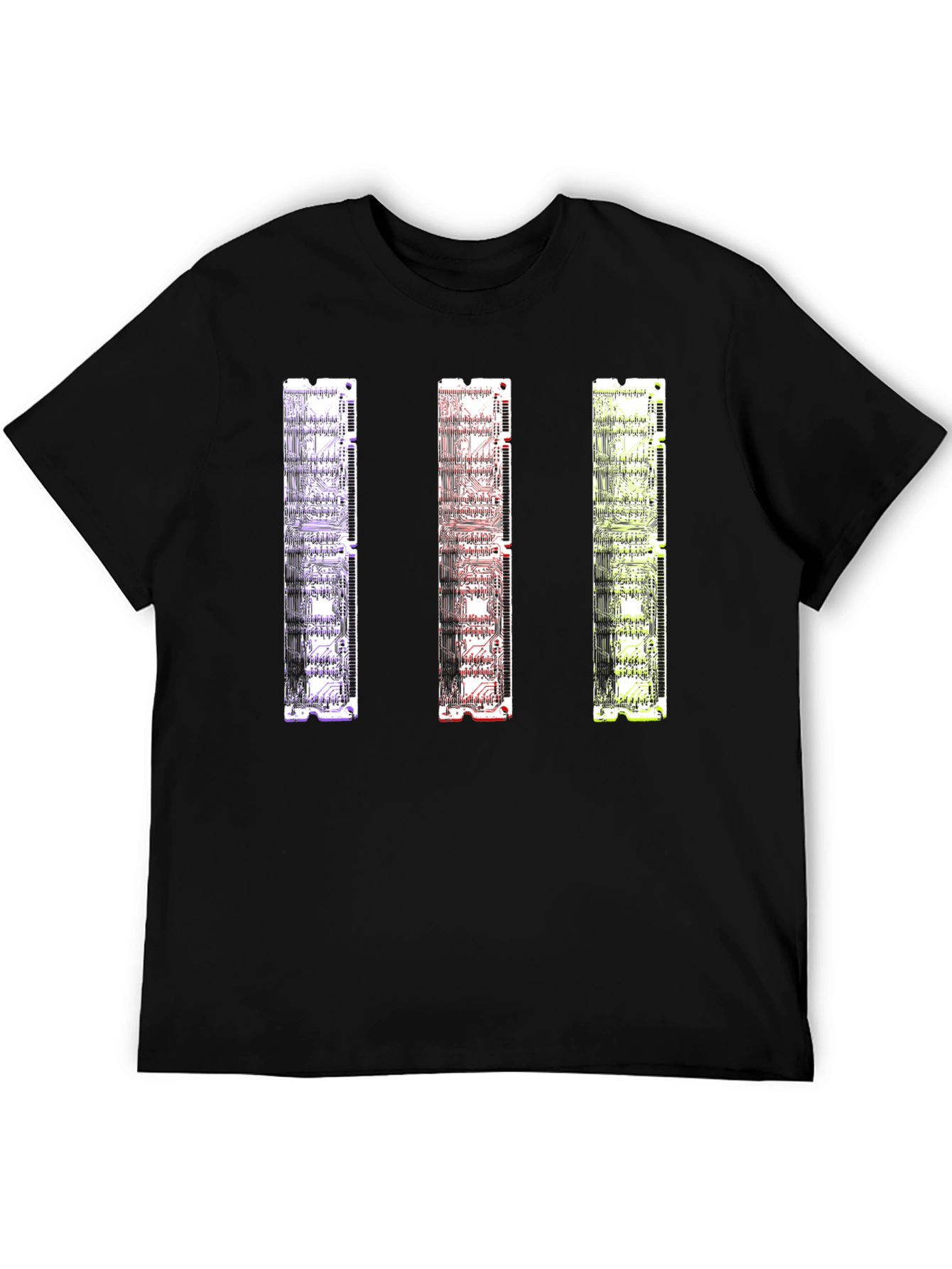 Circuit Board RAM Style Black T-Shirt