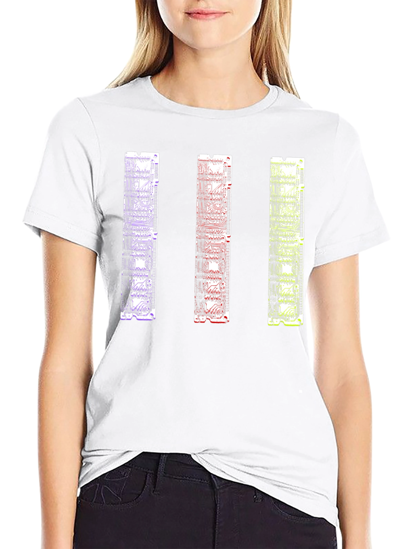 Circuit Board RAM Style Black T-Shirt