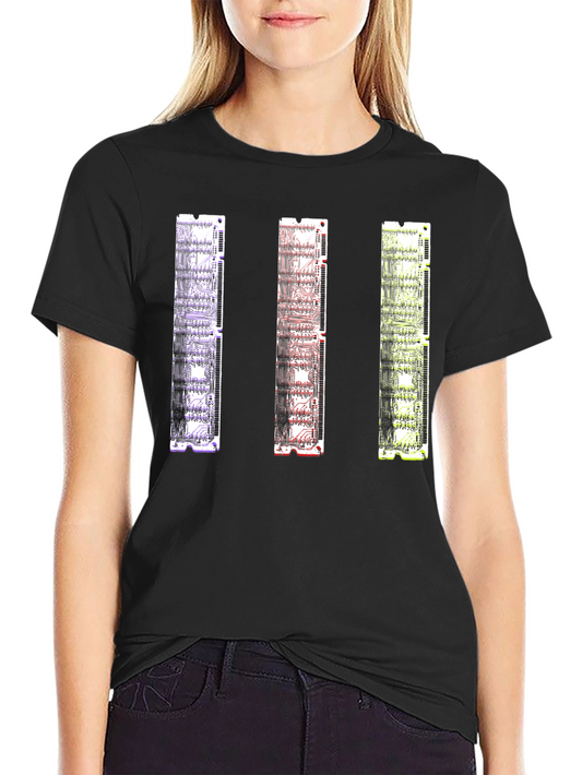 Circuit Board RAM Style Black T-Shirt