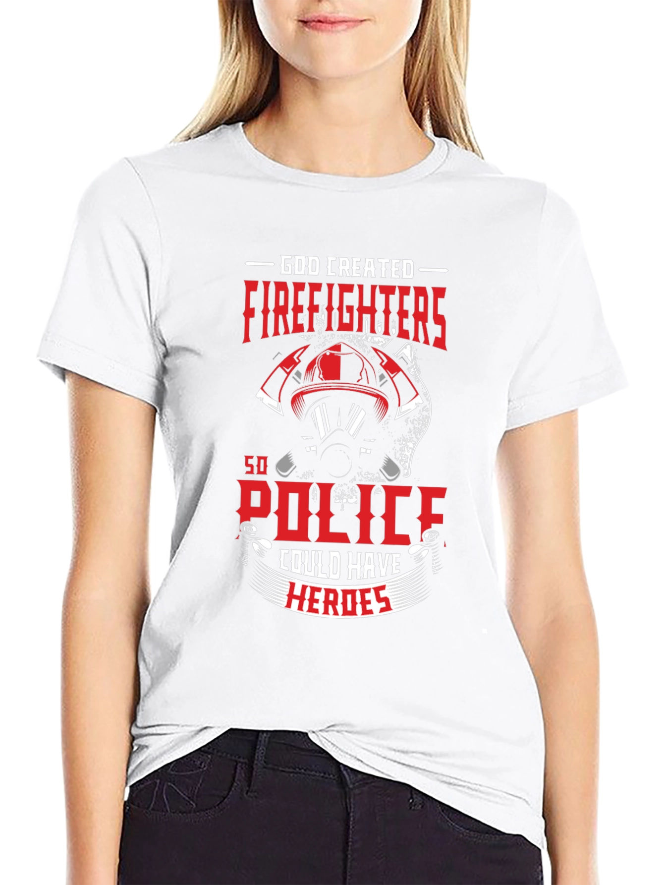 Firefighter Hero T-Shirt - God Created Firefighters