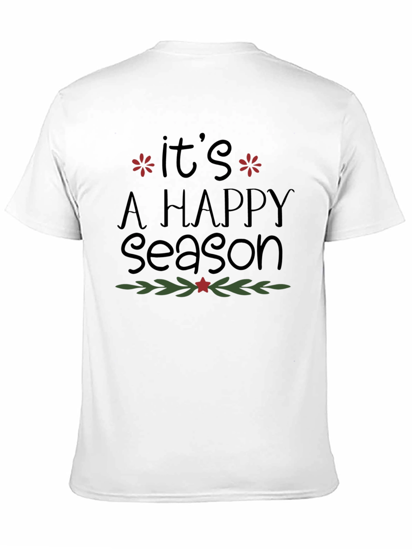 Happy Season Graphic Tee - Black Christmas T-Shirt