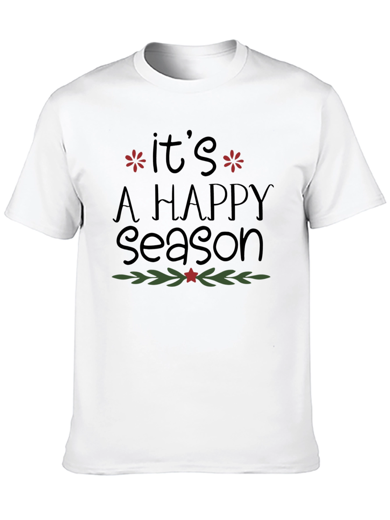 Happy Season Graphic Tee - Black Christmas T-Shirt