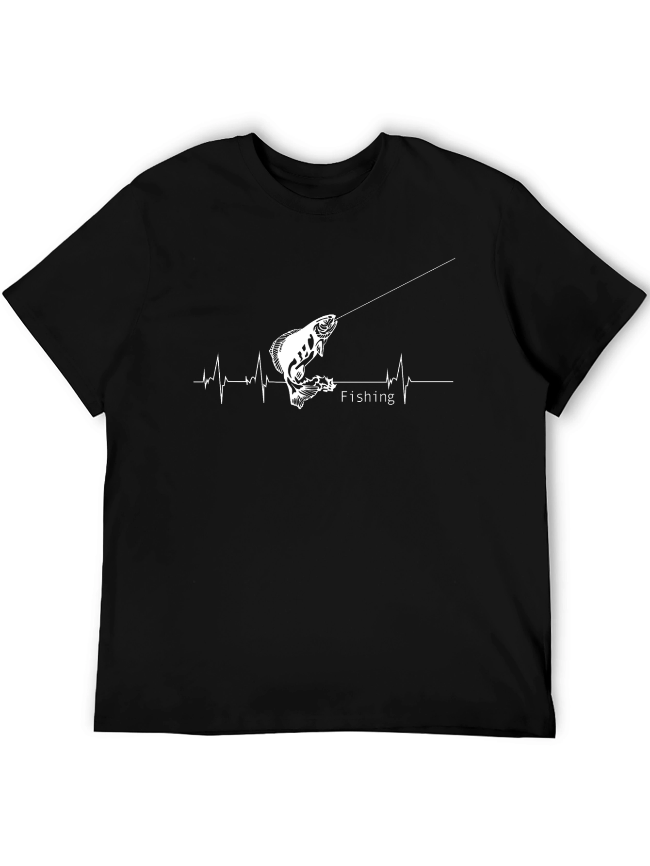 Fishing Heartbeat Graphic T-Shirt