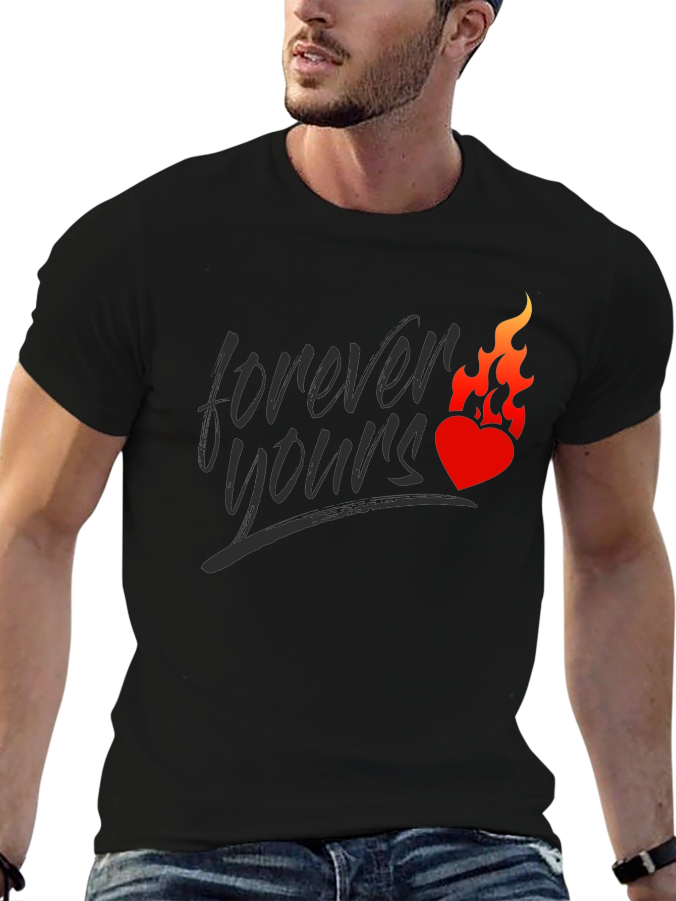 Forever Yours Graphic T-Shirt - Mens Black Tee