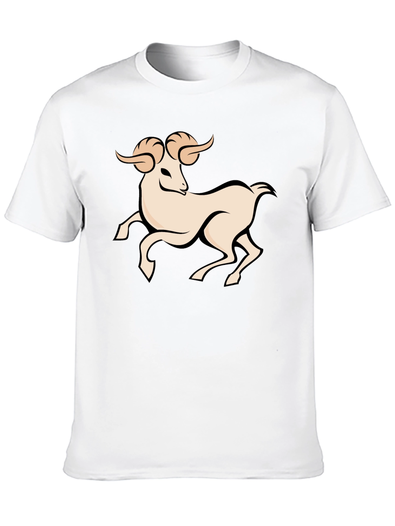 Black Graphic Tee - Aries Zodiac Ram Design