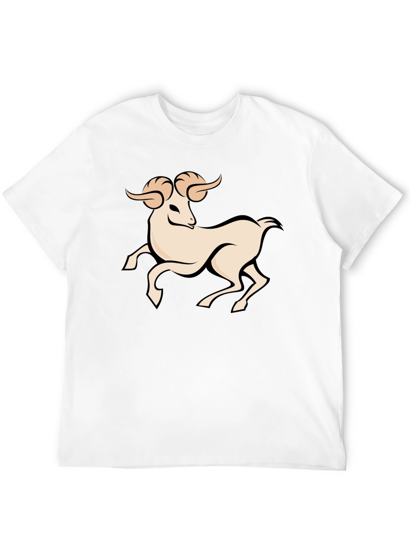 Black Graphic Tee - Aries Zodiac Ram Design