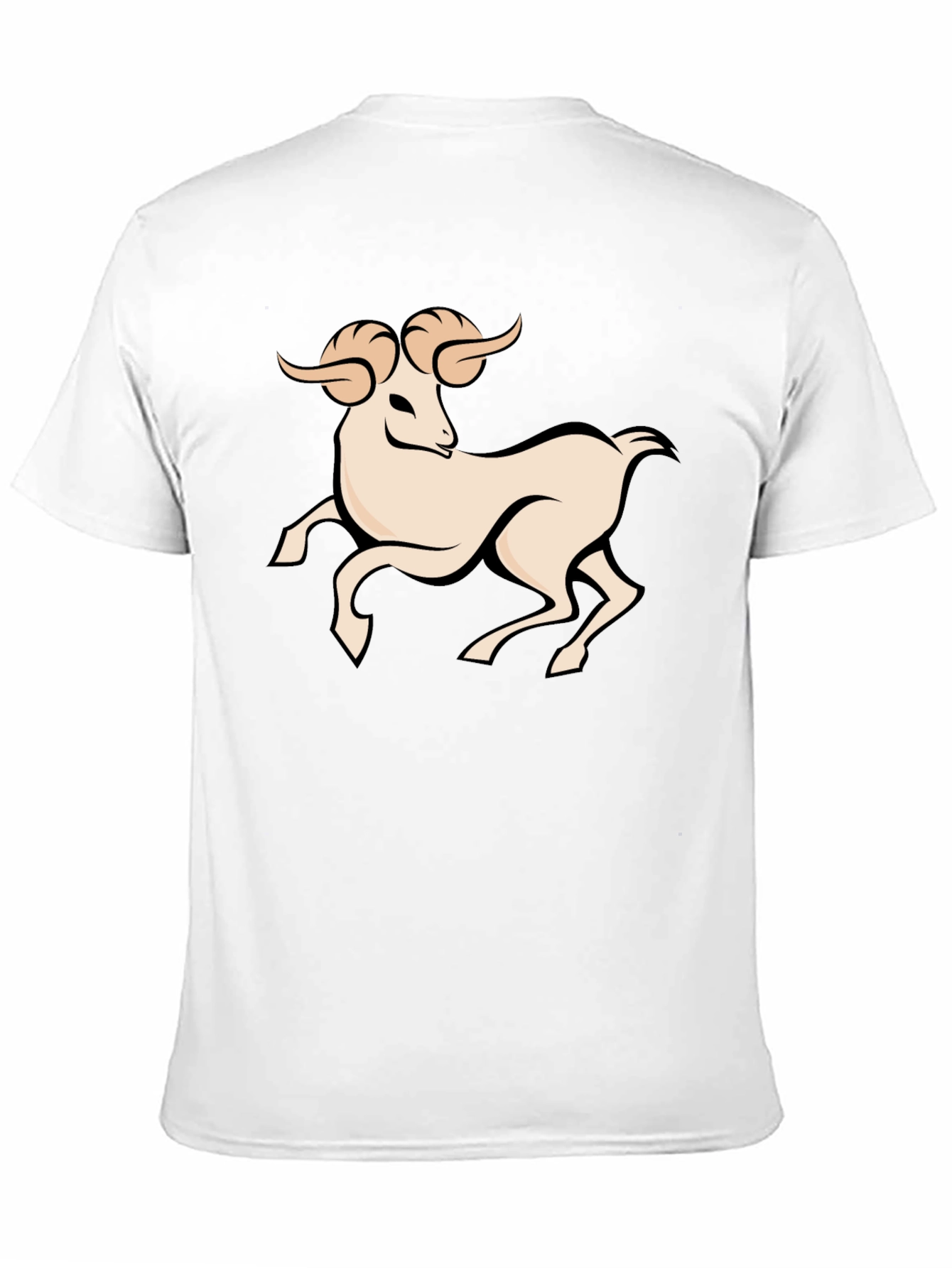 Black Graphic Tee - Aries Zodiac Ram Design