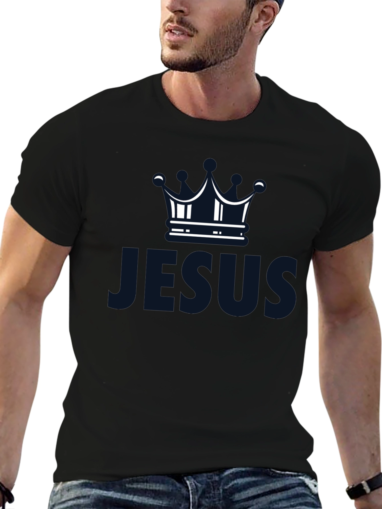 Jesus Crown Graphic Tee - Soft Cotton Blend T-Shirt