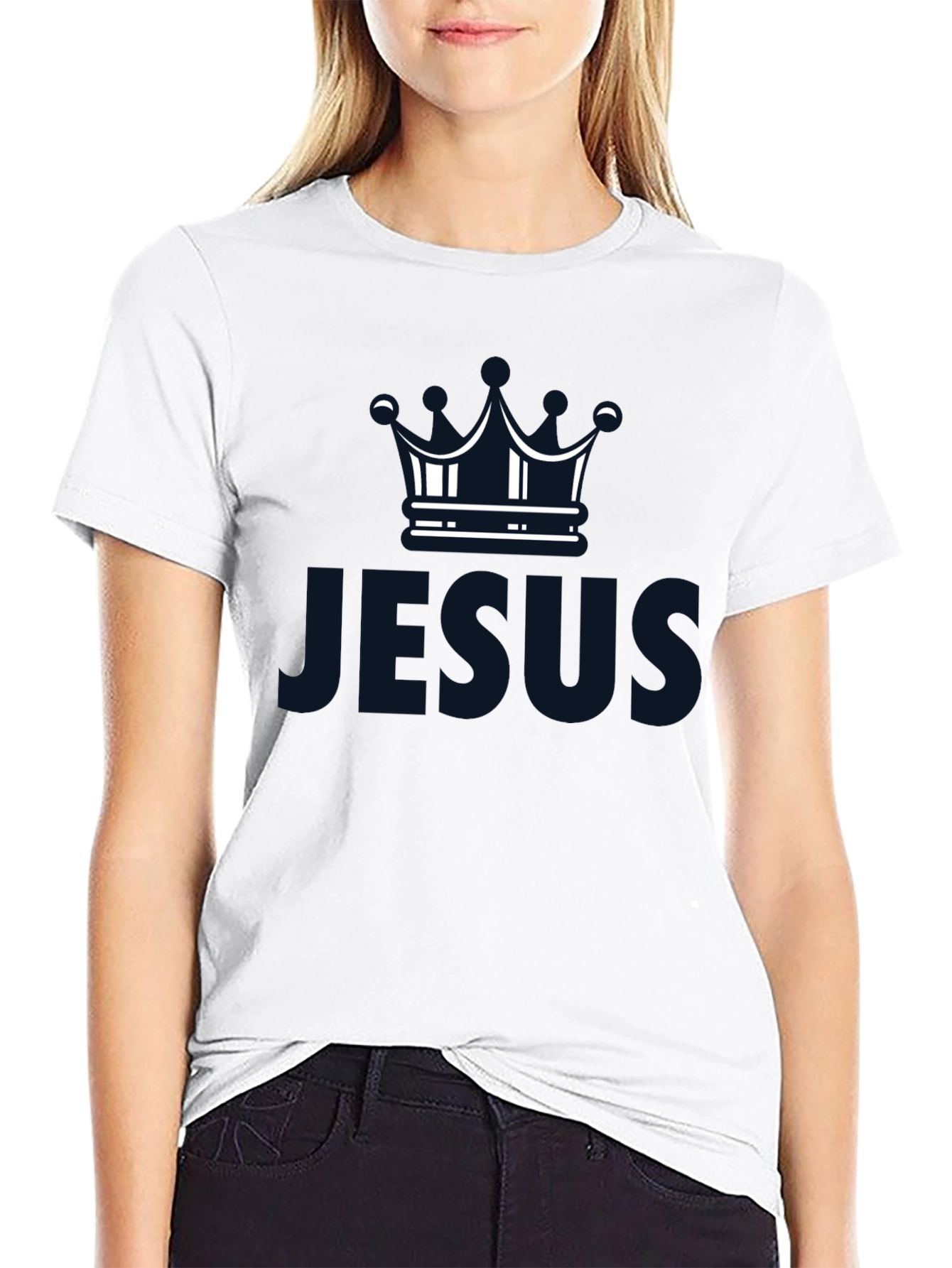 Jesus Crown Graphic Tee - Soft Cotton Blend T-Shirt