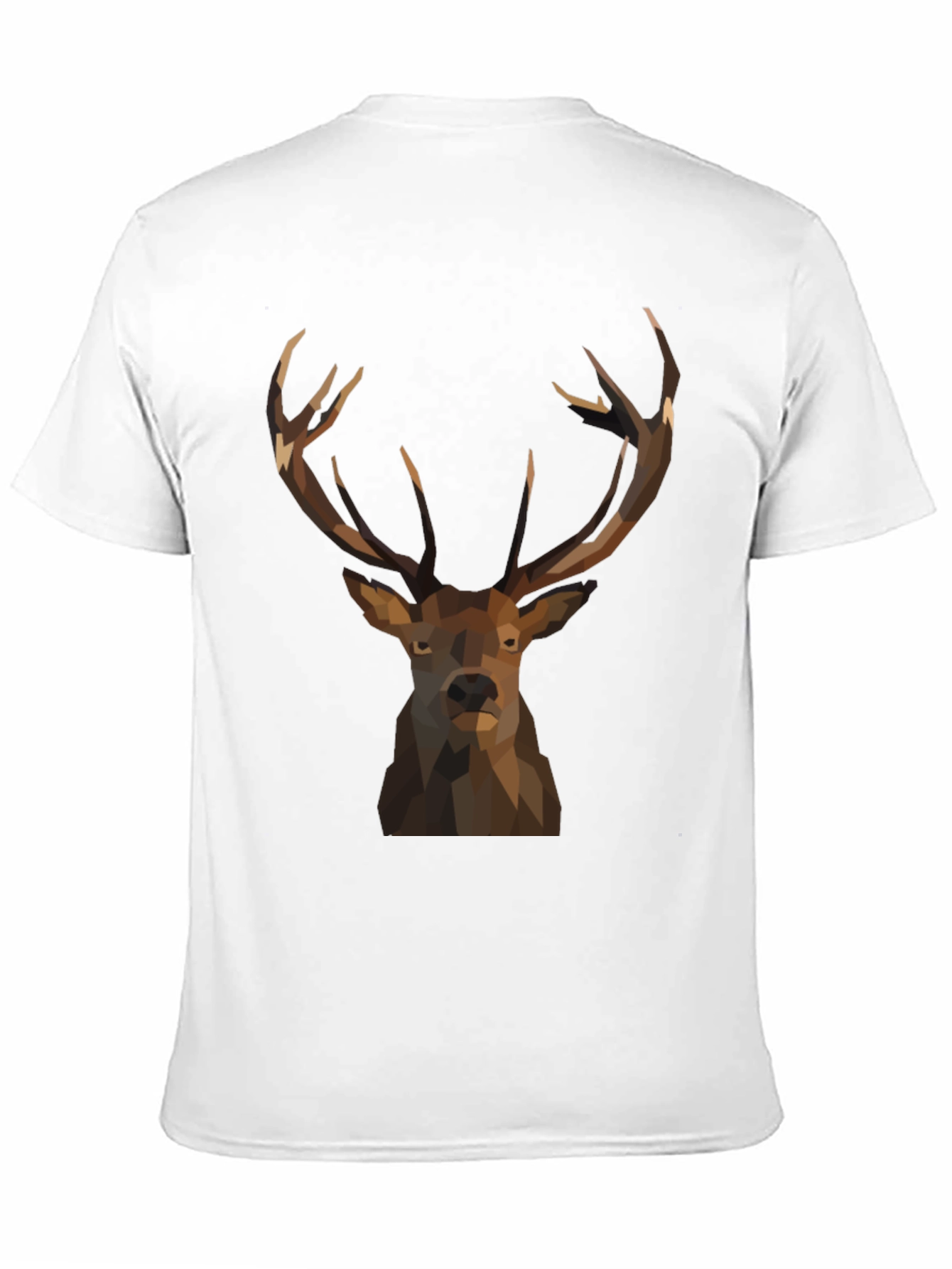 Geometric Deer Graphic Tee - Black