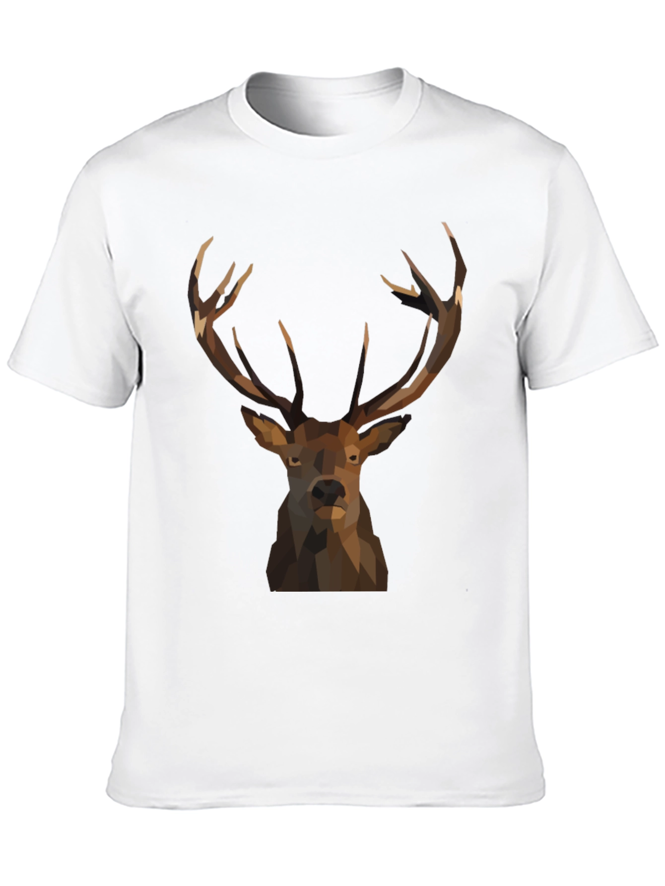 Geometric Deer Graphic Tee - Black