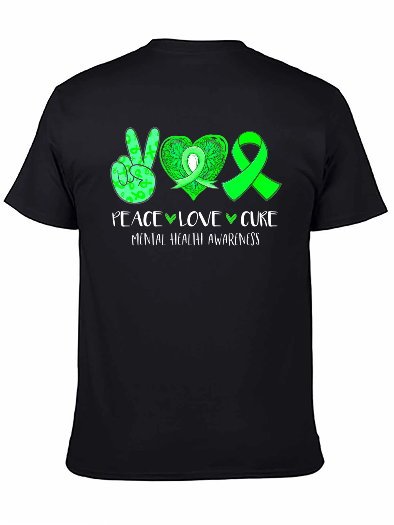 Peace Love Cure Mental Health Awareness Graphic T-Shirt