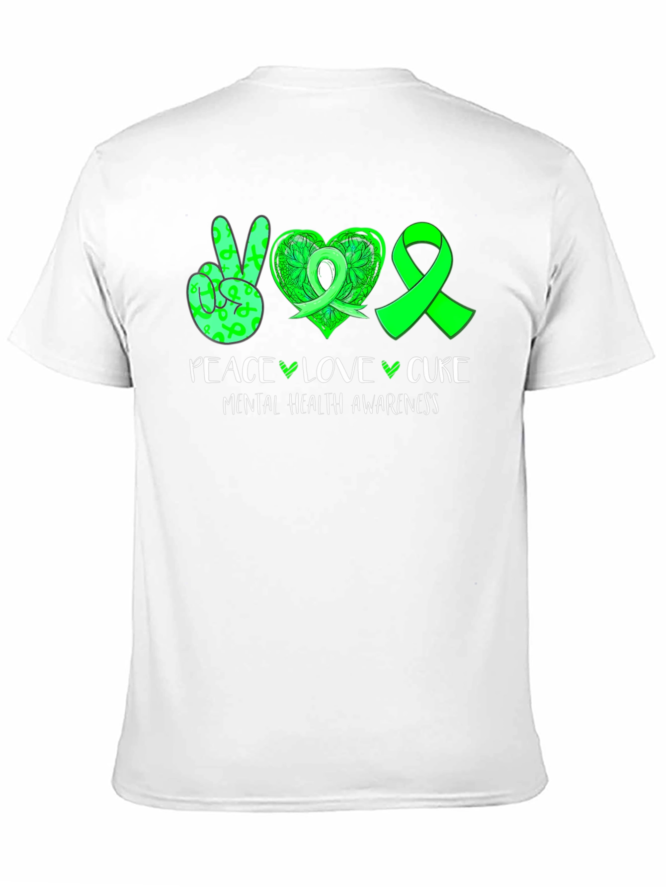 Peace Love Cure Mental Health Awareness Graphic T-Shirt