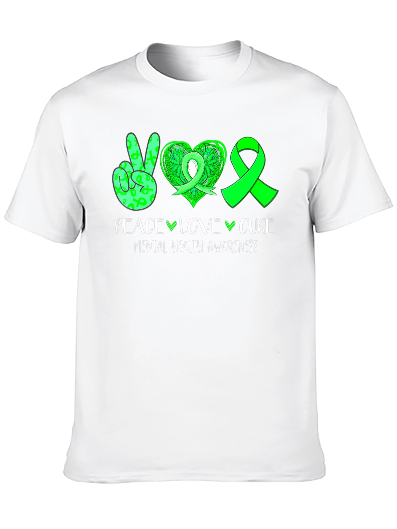 Peace Love Cure Mental Health Awareness Graphic T-Shirt