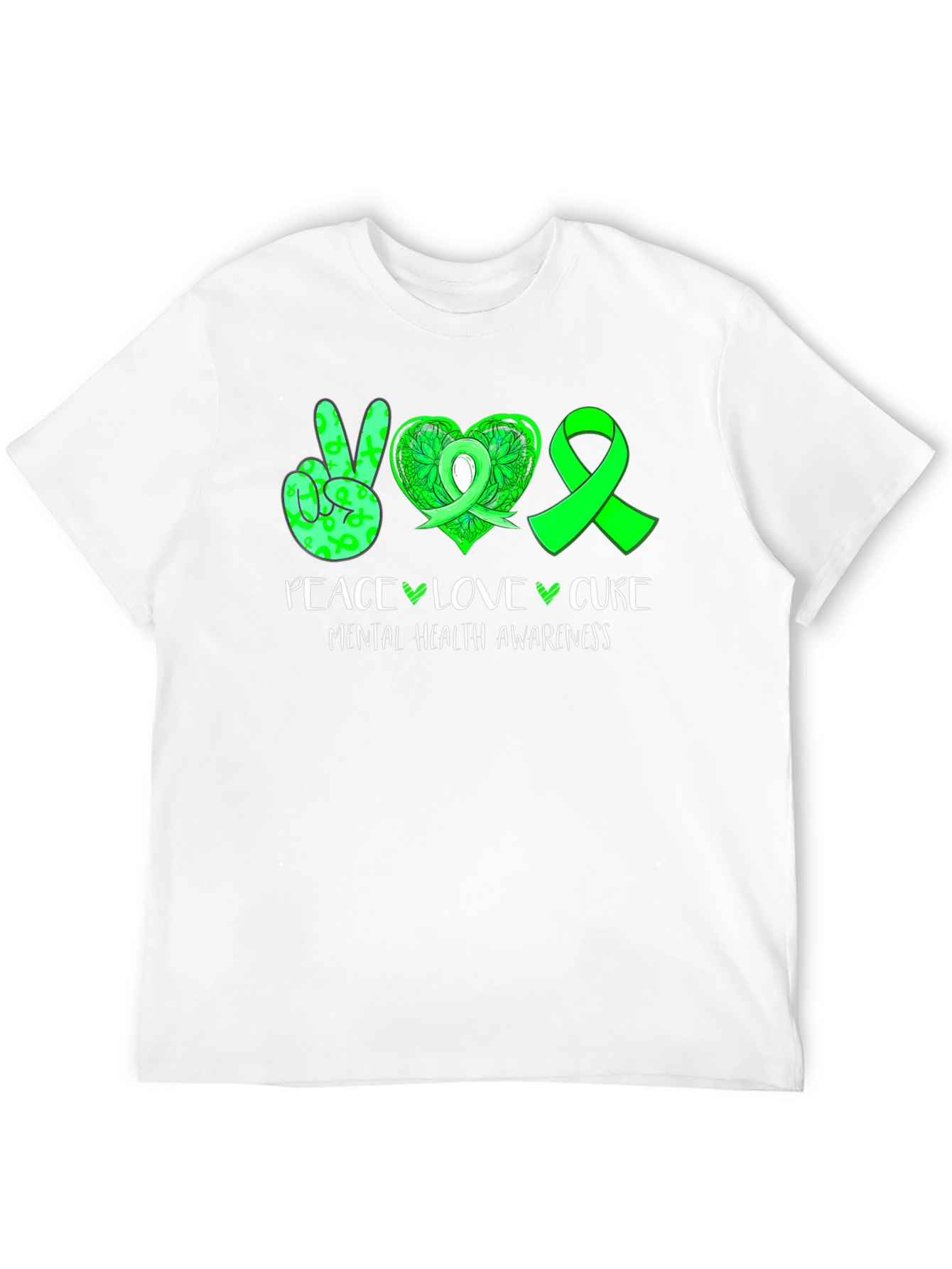 Peace Love Cure Mental Health Awareness Graphic T-Shirt