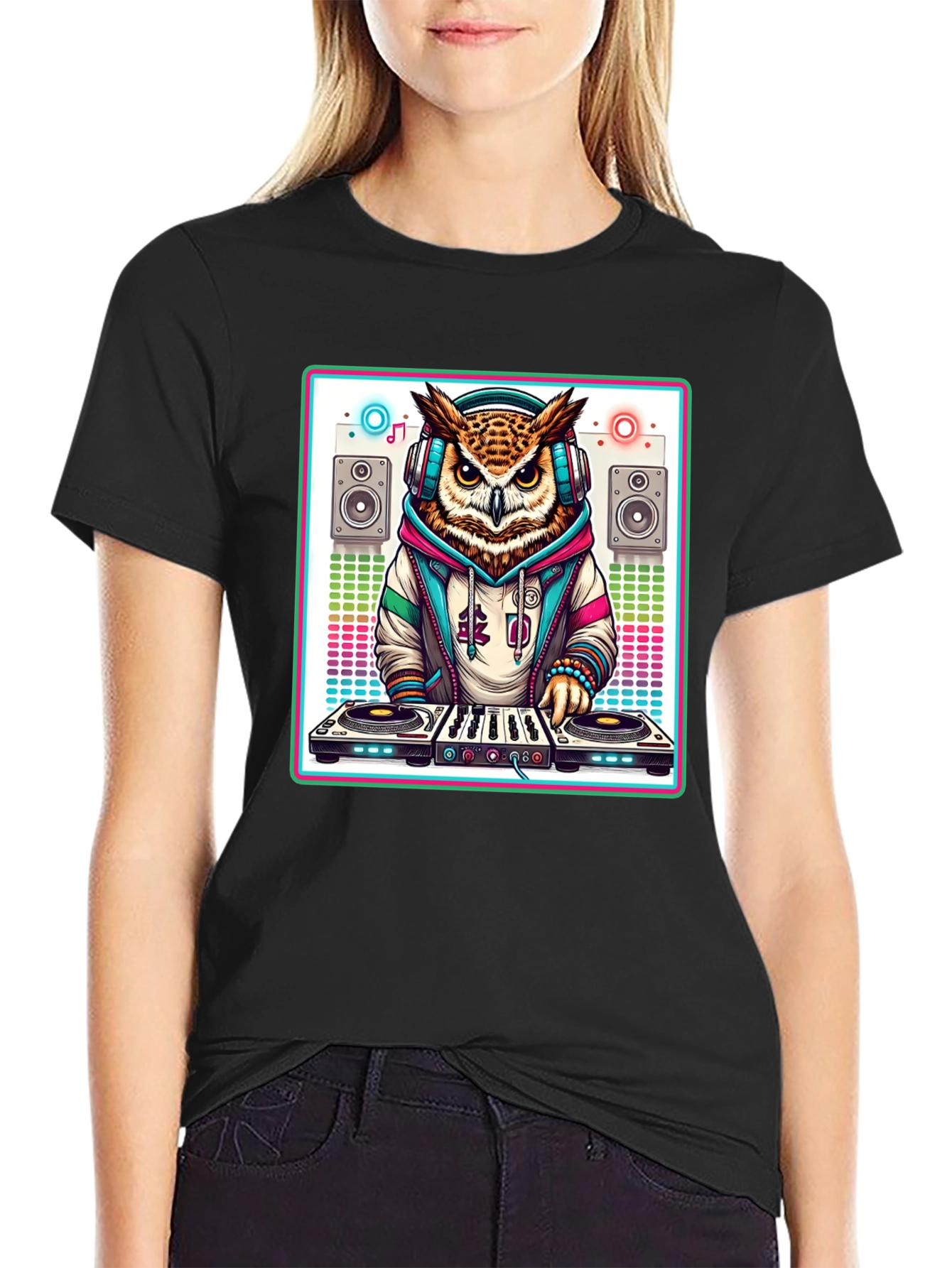 DJ Owl Graphic T-Shirt - Music Lover Tee