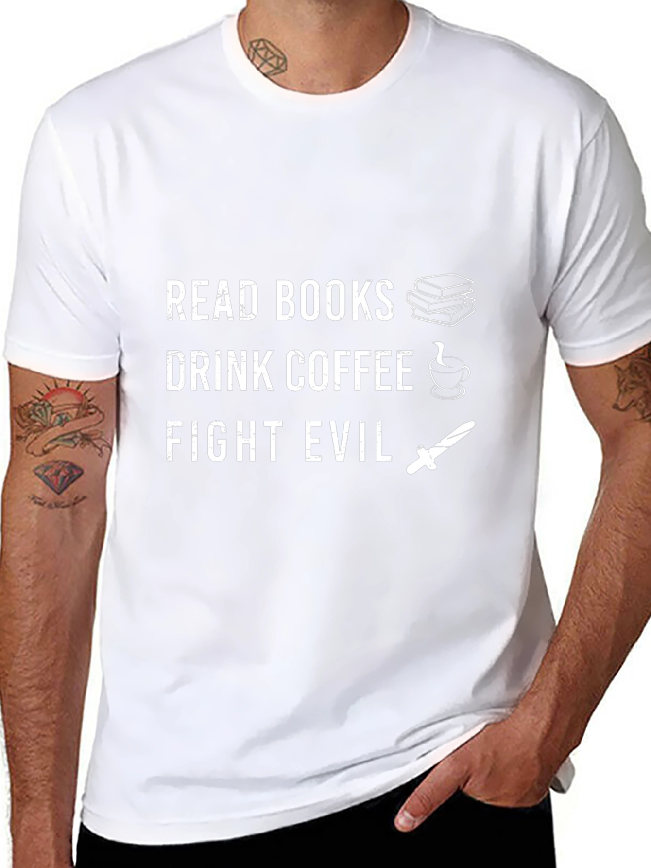 Read Books Drink Coffee Fight Evil T-Shirt