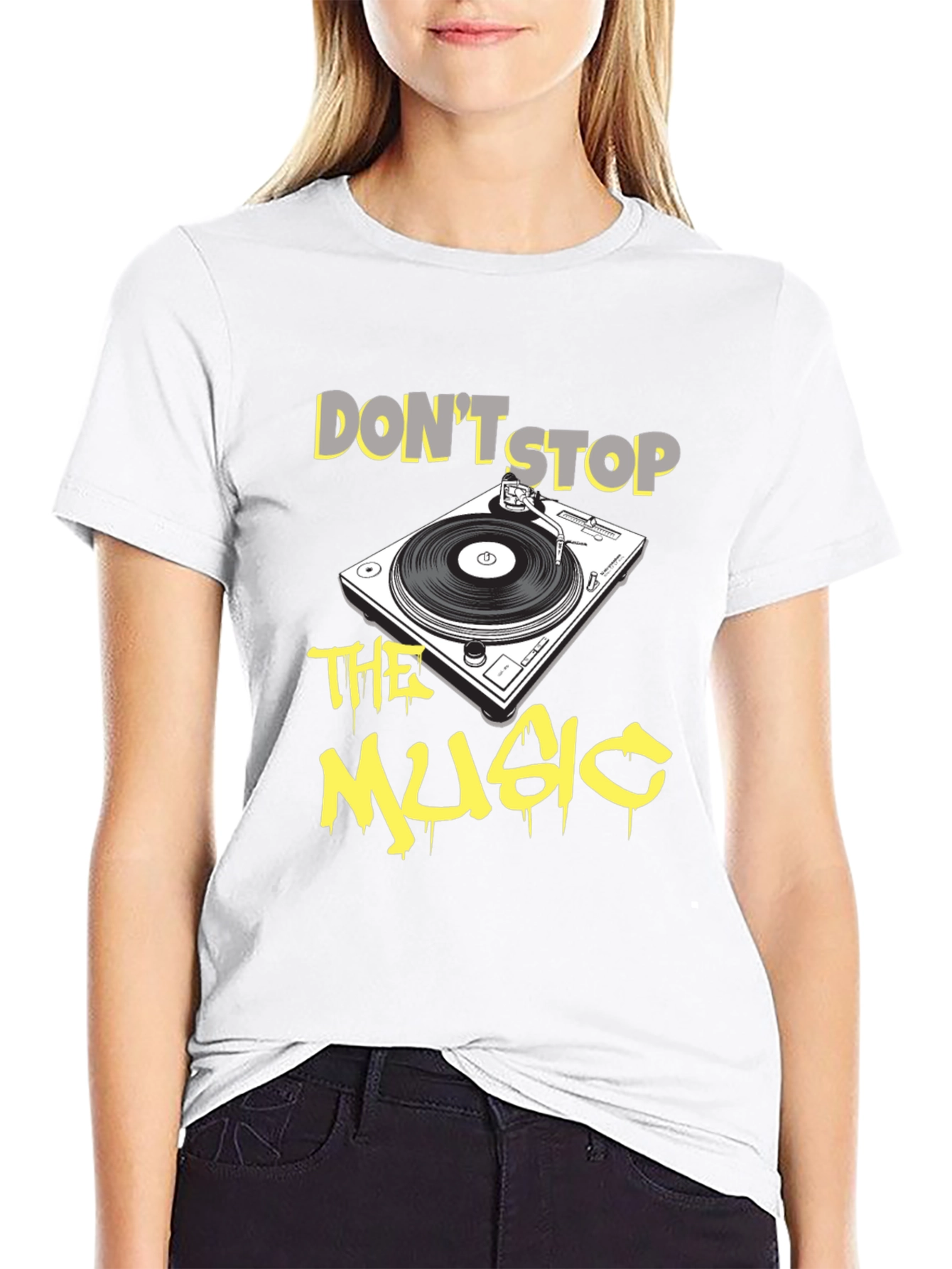 Dont Stop The Music DJ Turntable Graphic T-Shirt