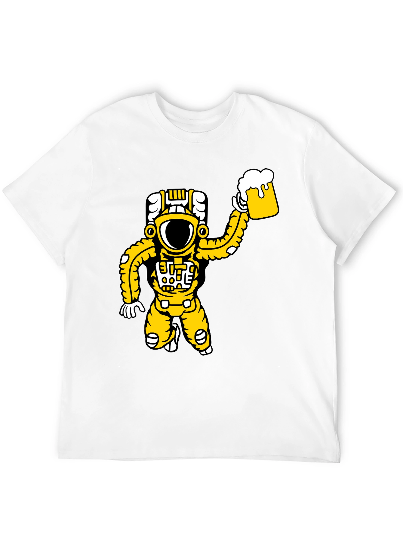 Astronaut Beer Graphic T-Shirt - Black