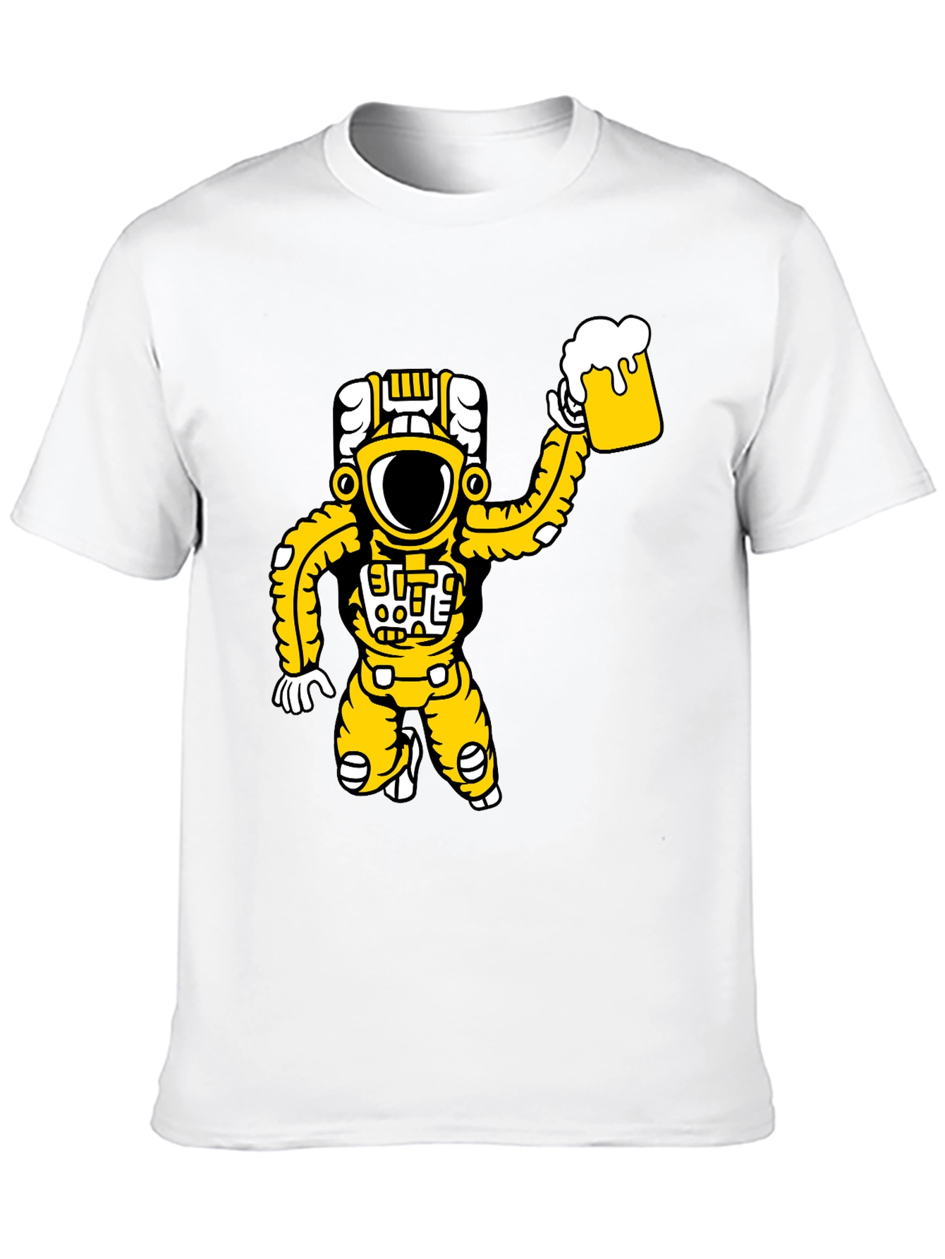 Astronaut Beer Graphic T-Shirt - Black