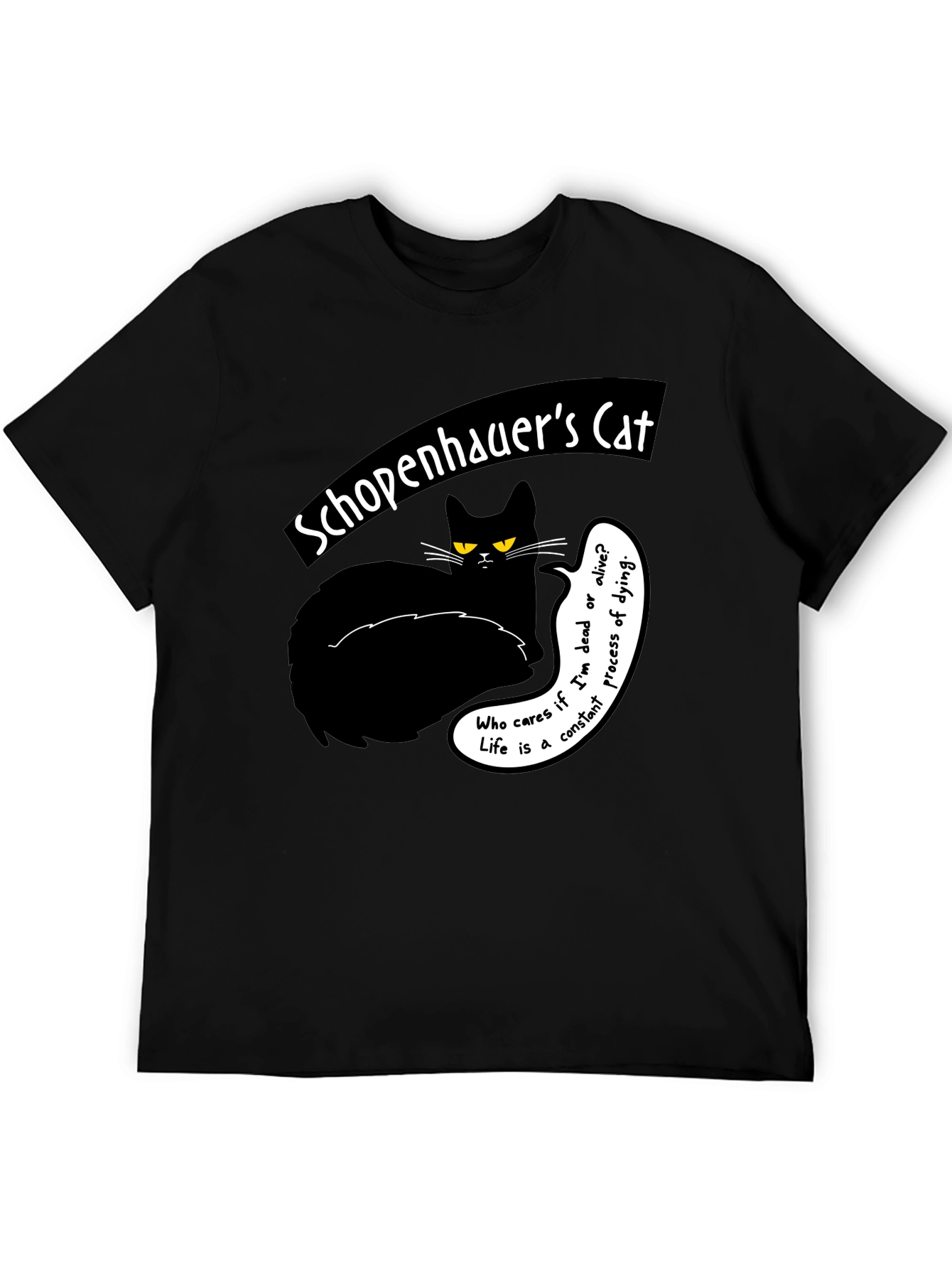 Schopenhauers Cat Graphic Tee - Philosophical Humor T-Shirt