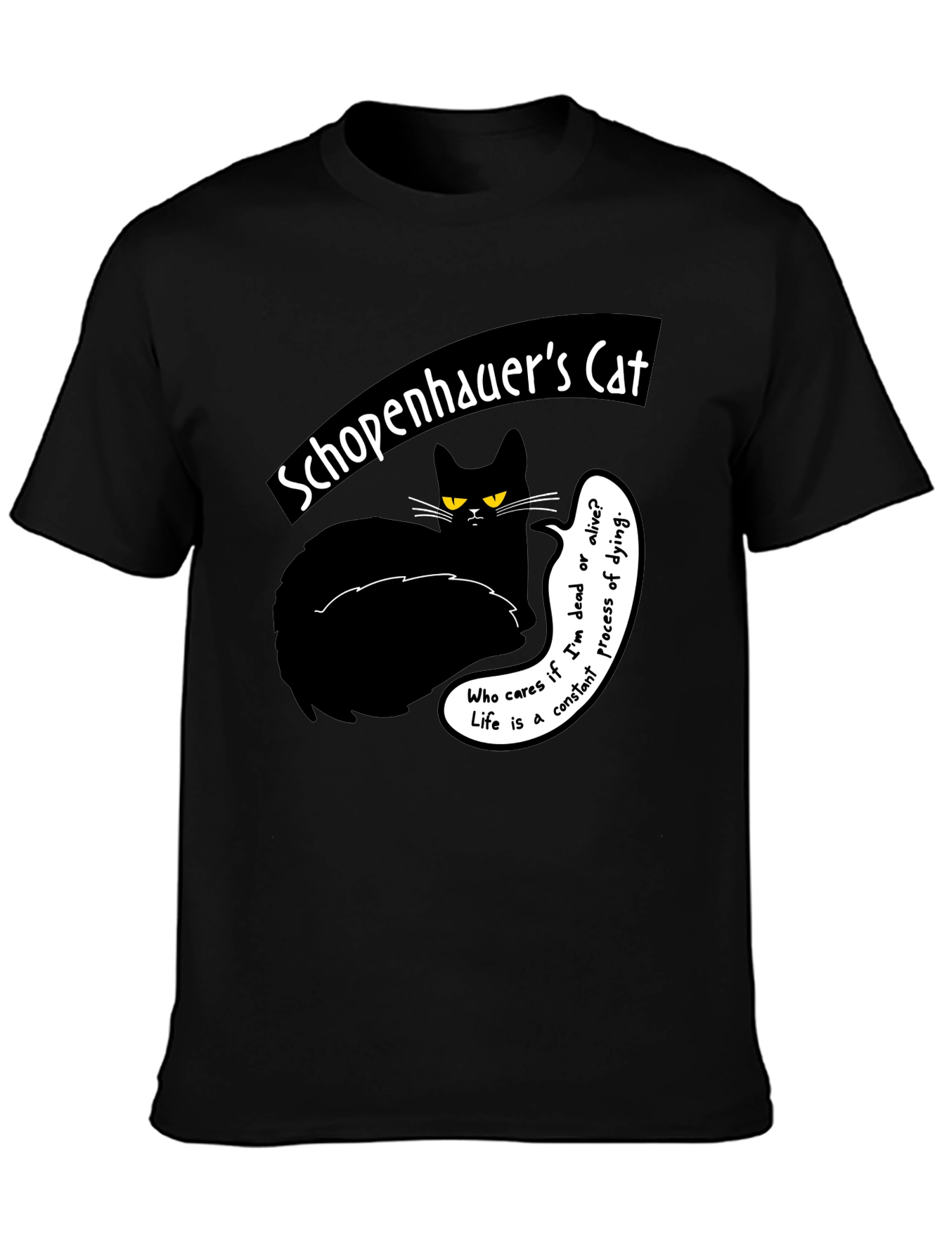 Schopenhauers Cat Graphic Tee - Philosophical Humor T-Shirt