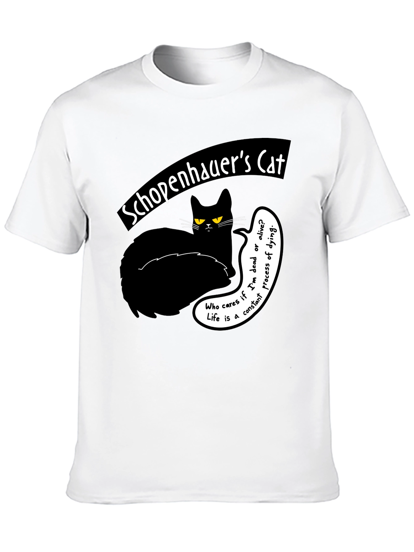 Schopenhauers Cat Graphic Tee - Philosophical Humor T-Shirt