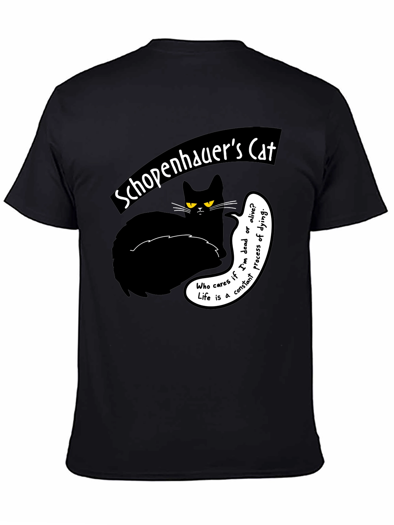 Schopenhauers Cat Graphic Tee - Philosophical Humor T-Shirt