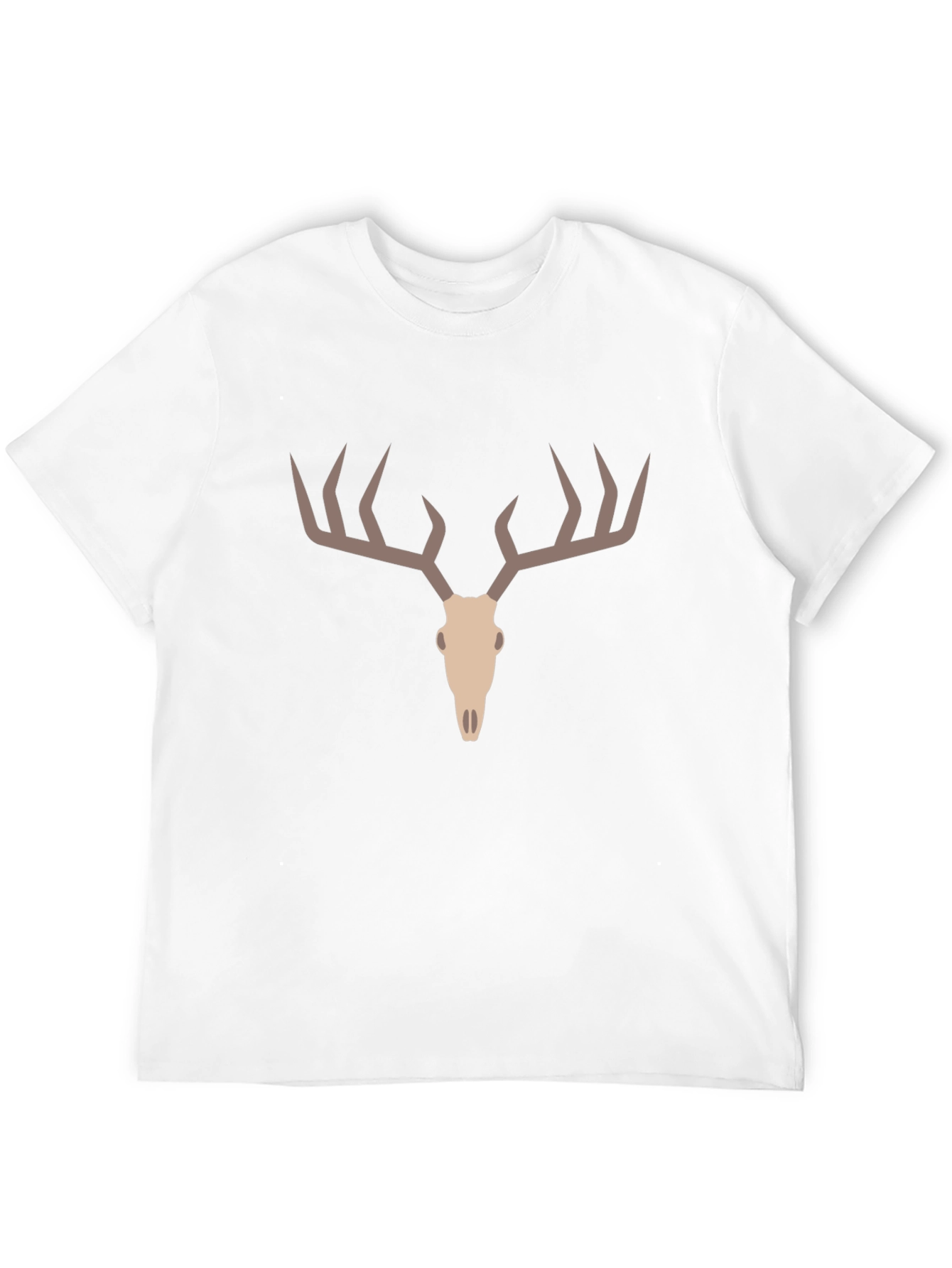 Deer Skull Graphic Tee - Black Casual T-Shirt