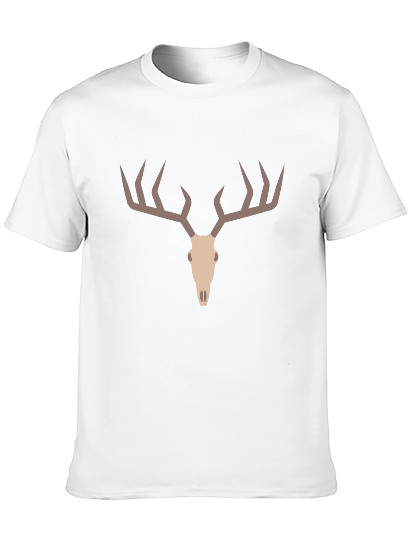 Deer Skull Graphic Tee - Black Casual T-Shirt