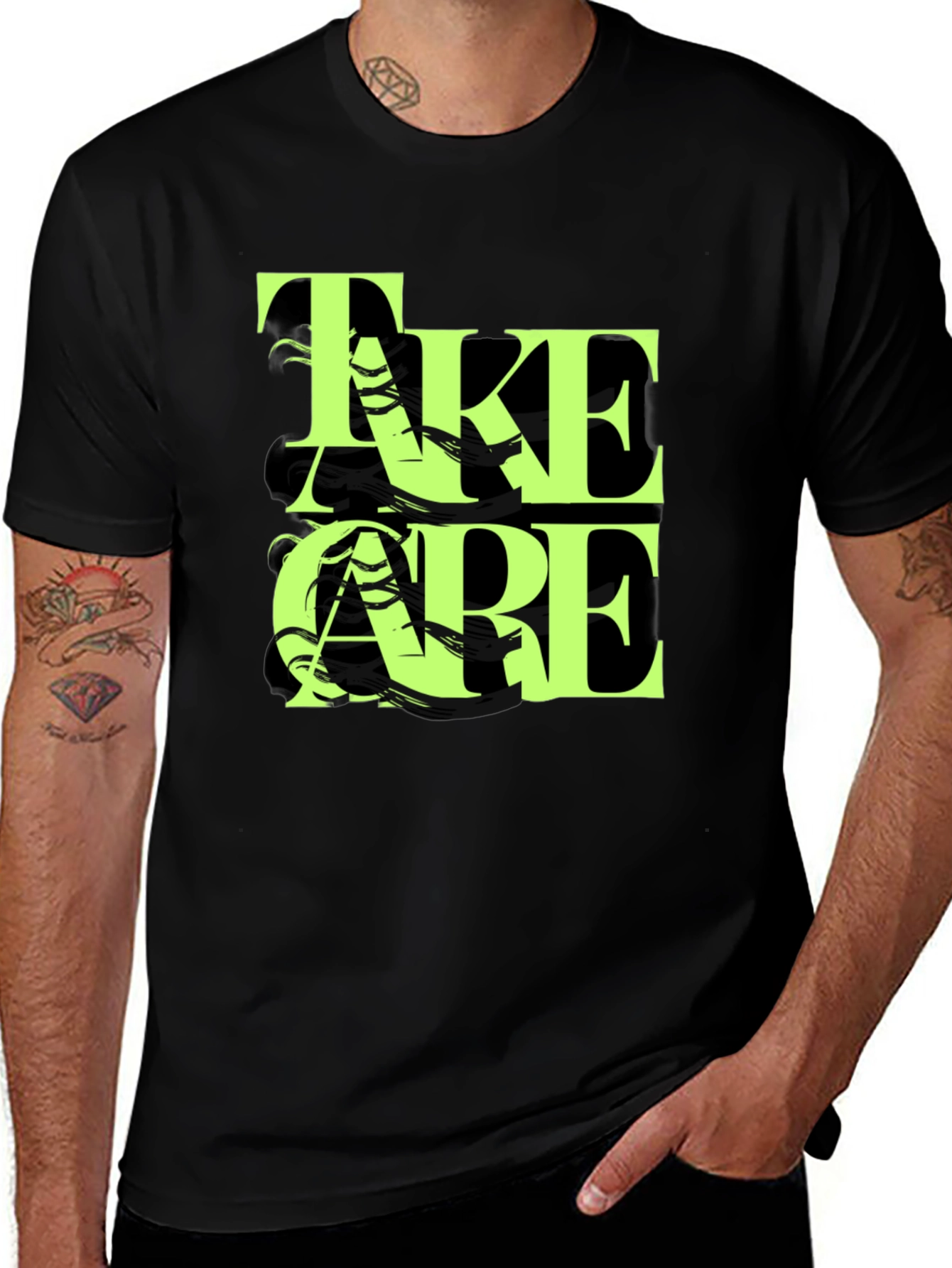 Take Care Graphic Black T-Shirt