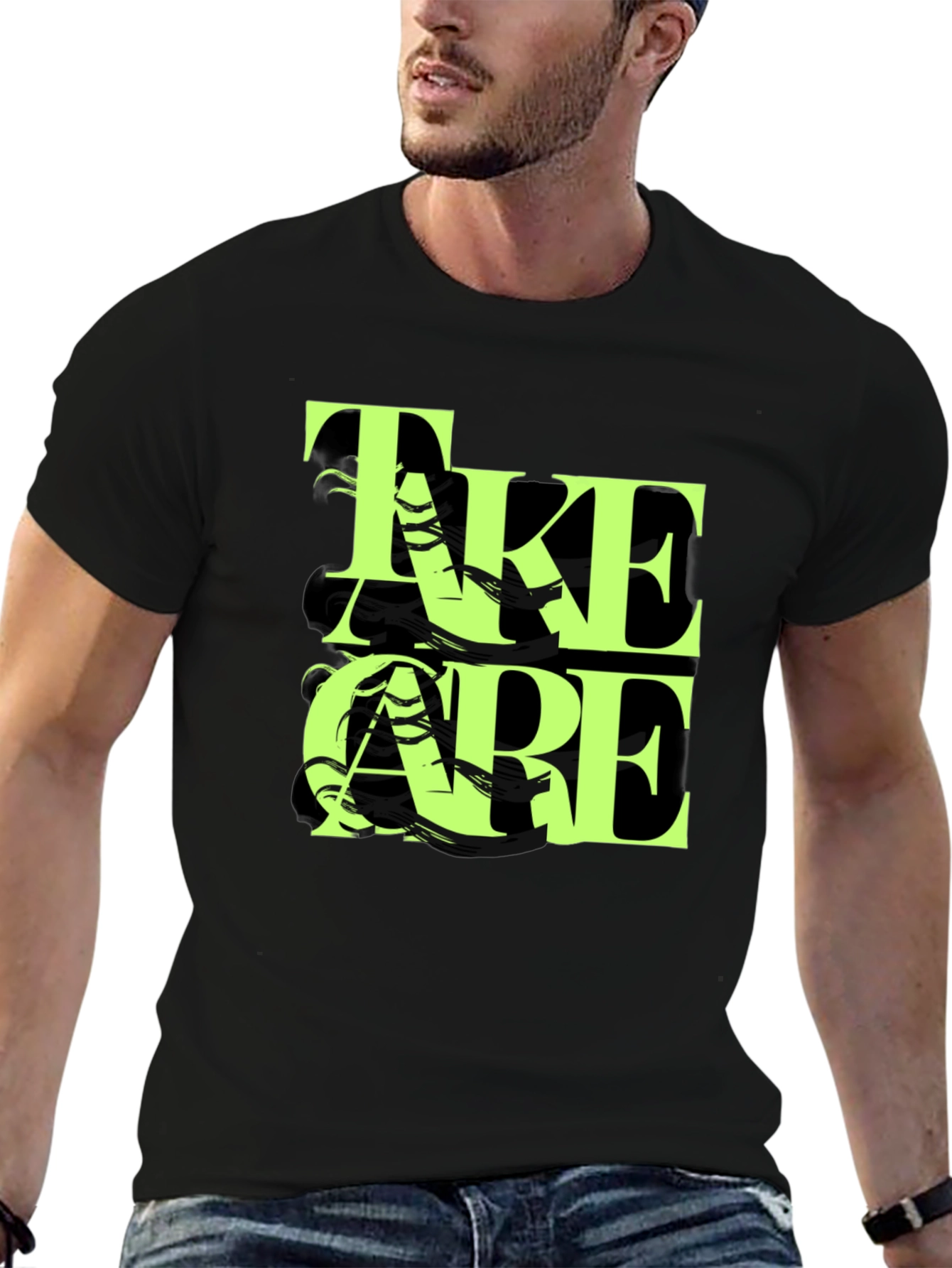 Take Care Graphic Black T-Shirt