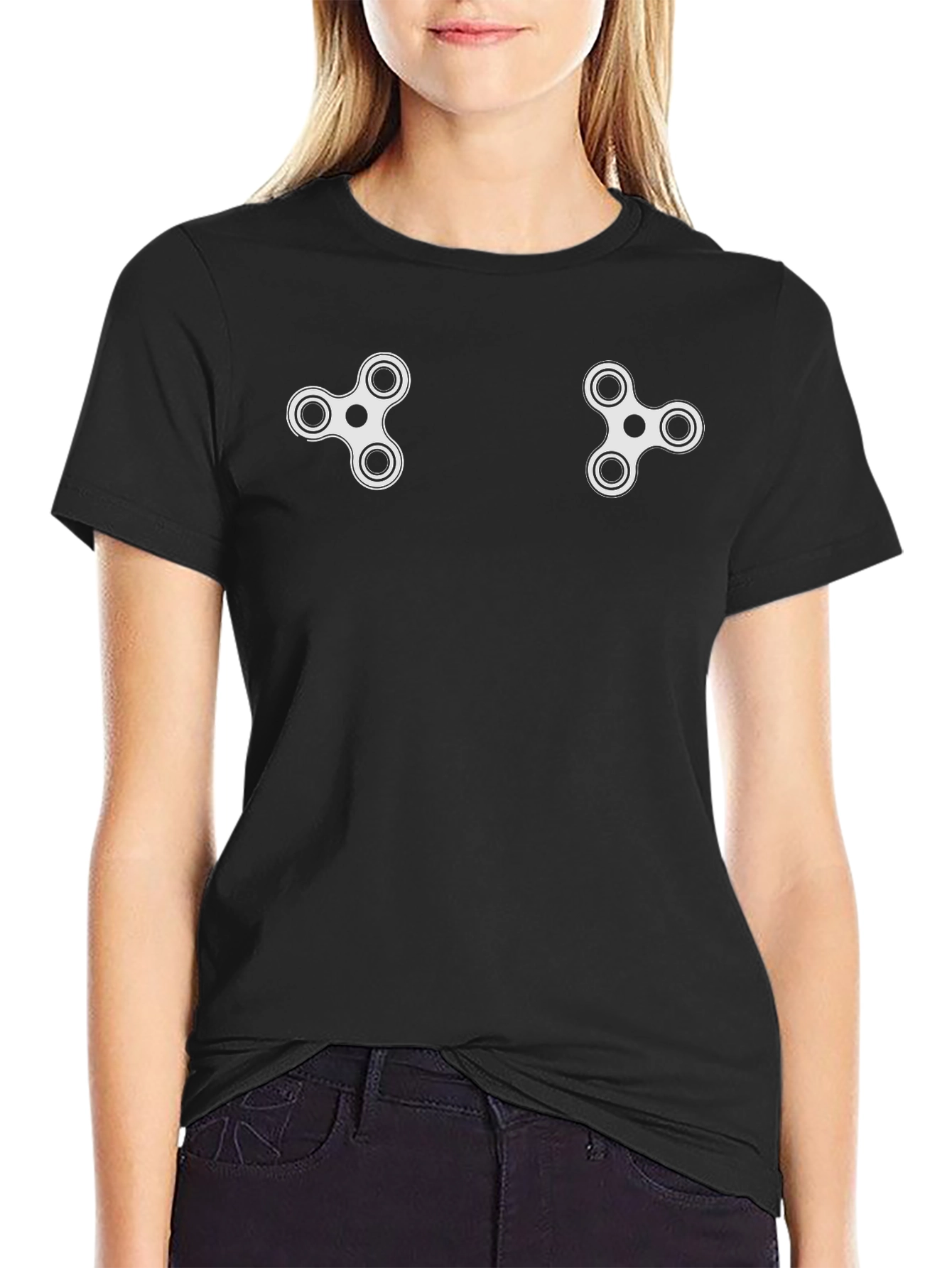Fidget Spinner Graphic Tee - Black