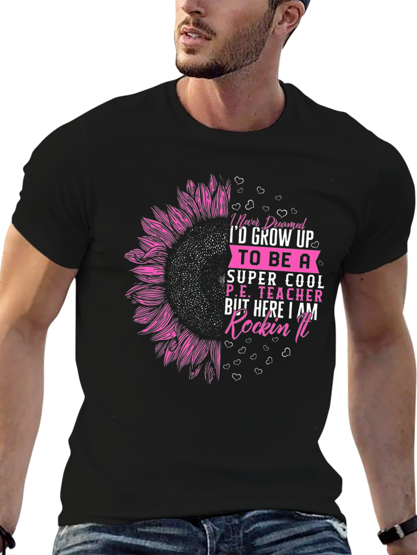 Cool P.E. Teacher Sunflower Graphic Tee