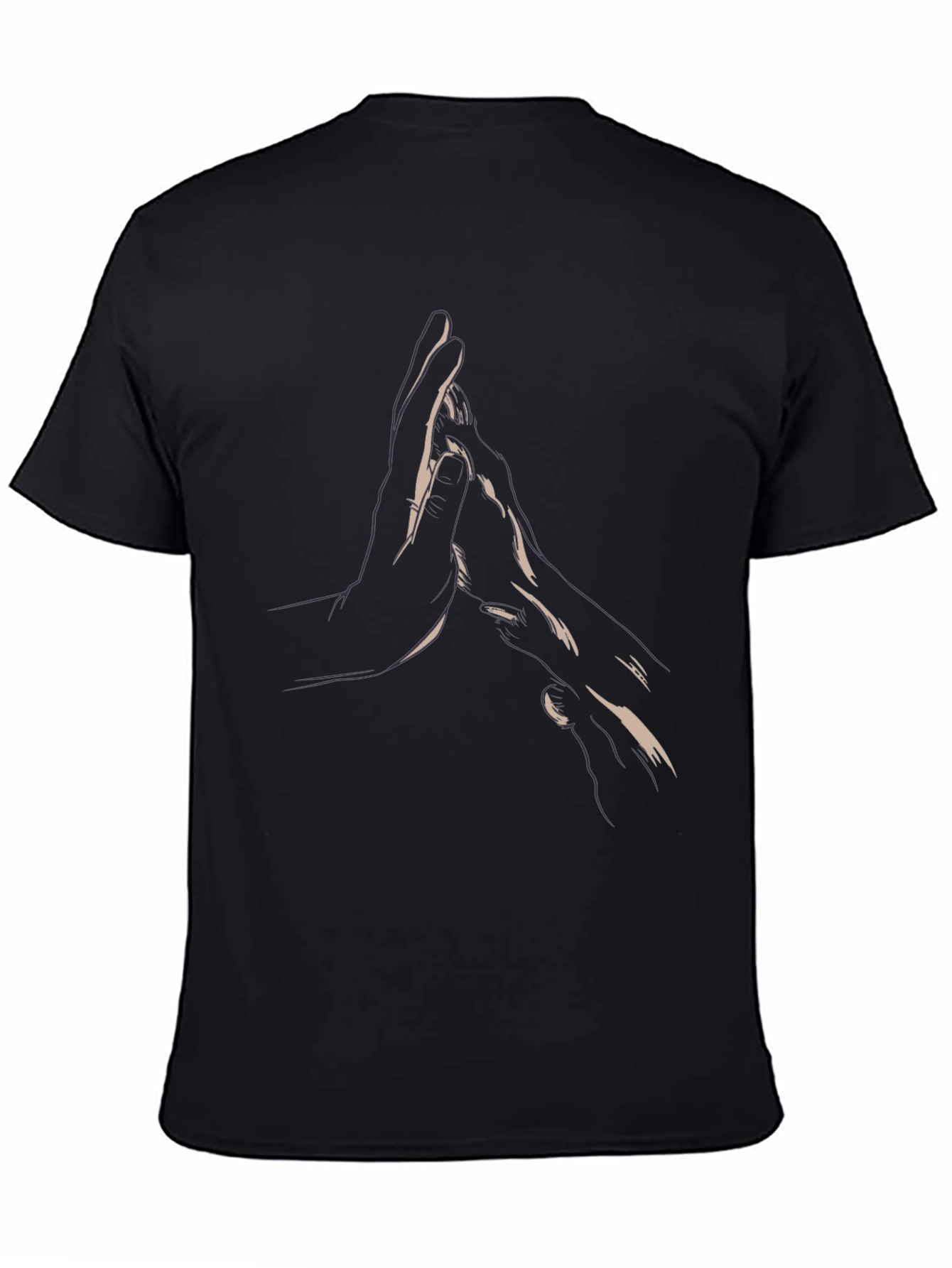 Minimalist Hands Graphic Black Tee